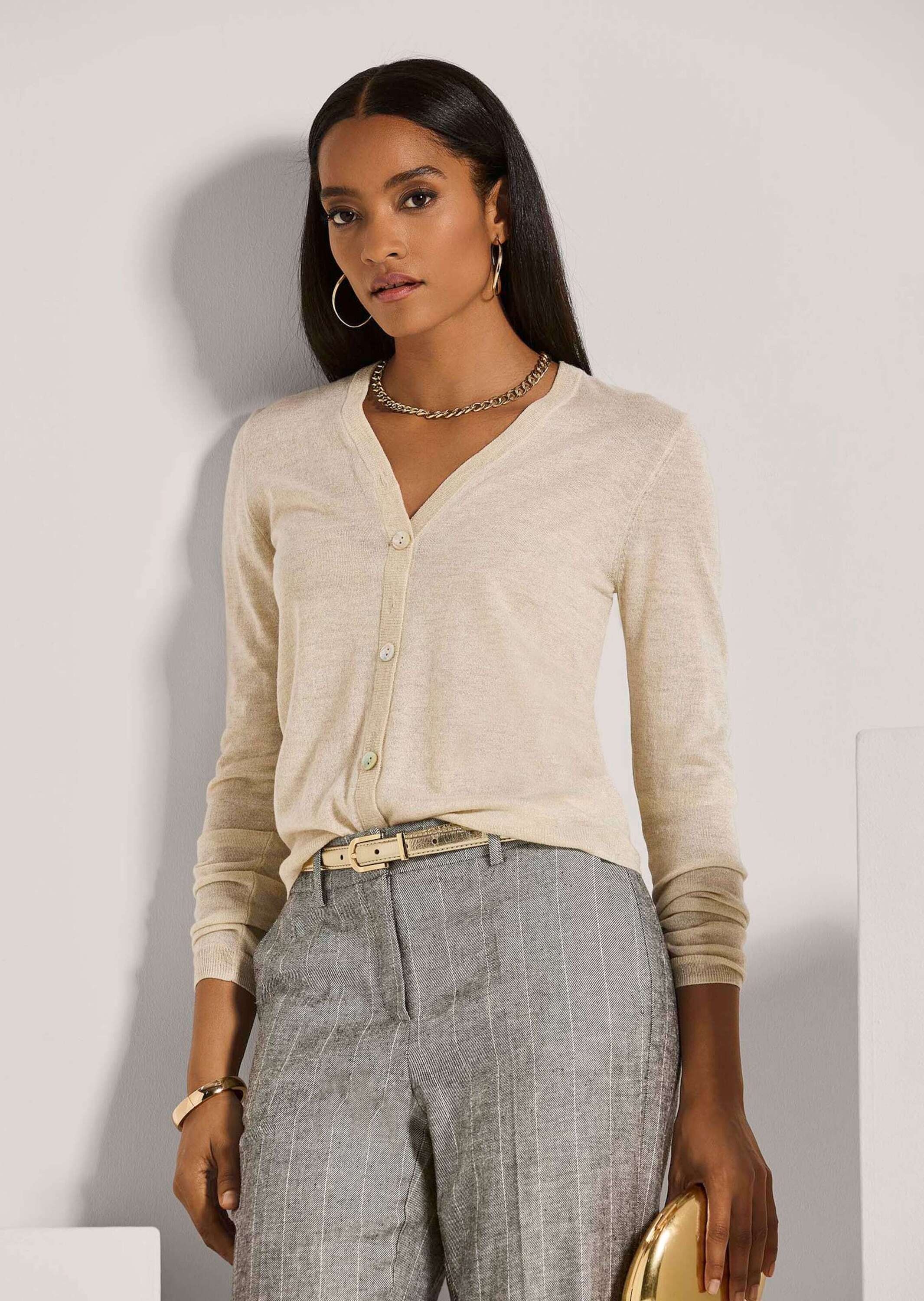 MADELEINE Strickjacke »Strickjacke Strickjacke mit Glanz-Effekt«