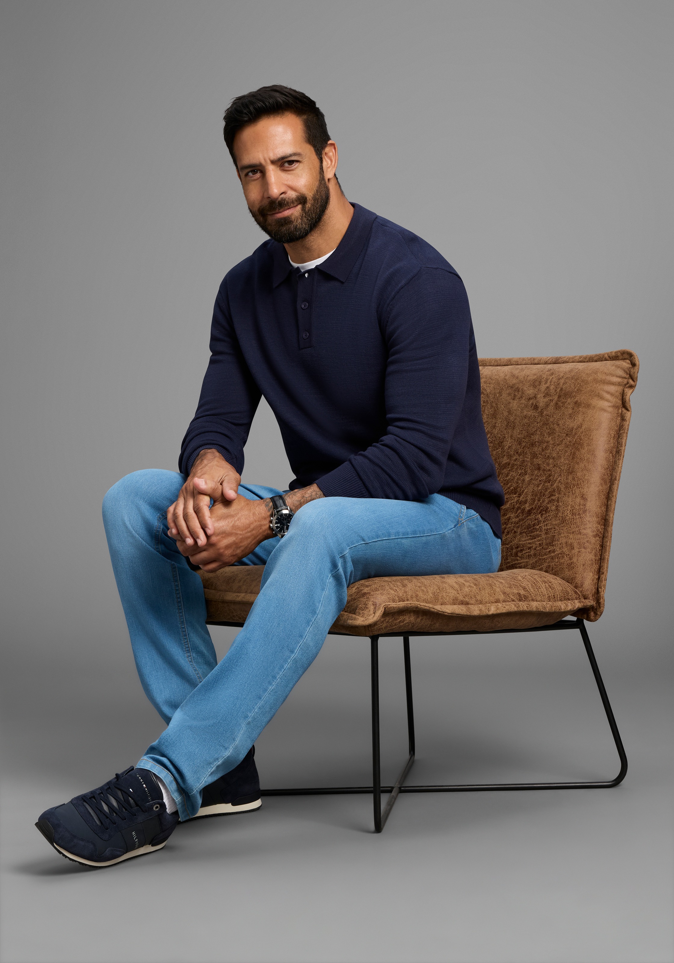 Mans World Polokragenpullover "Neue Kollektion " Feinstrick, ideal für die günstig online kaufen