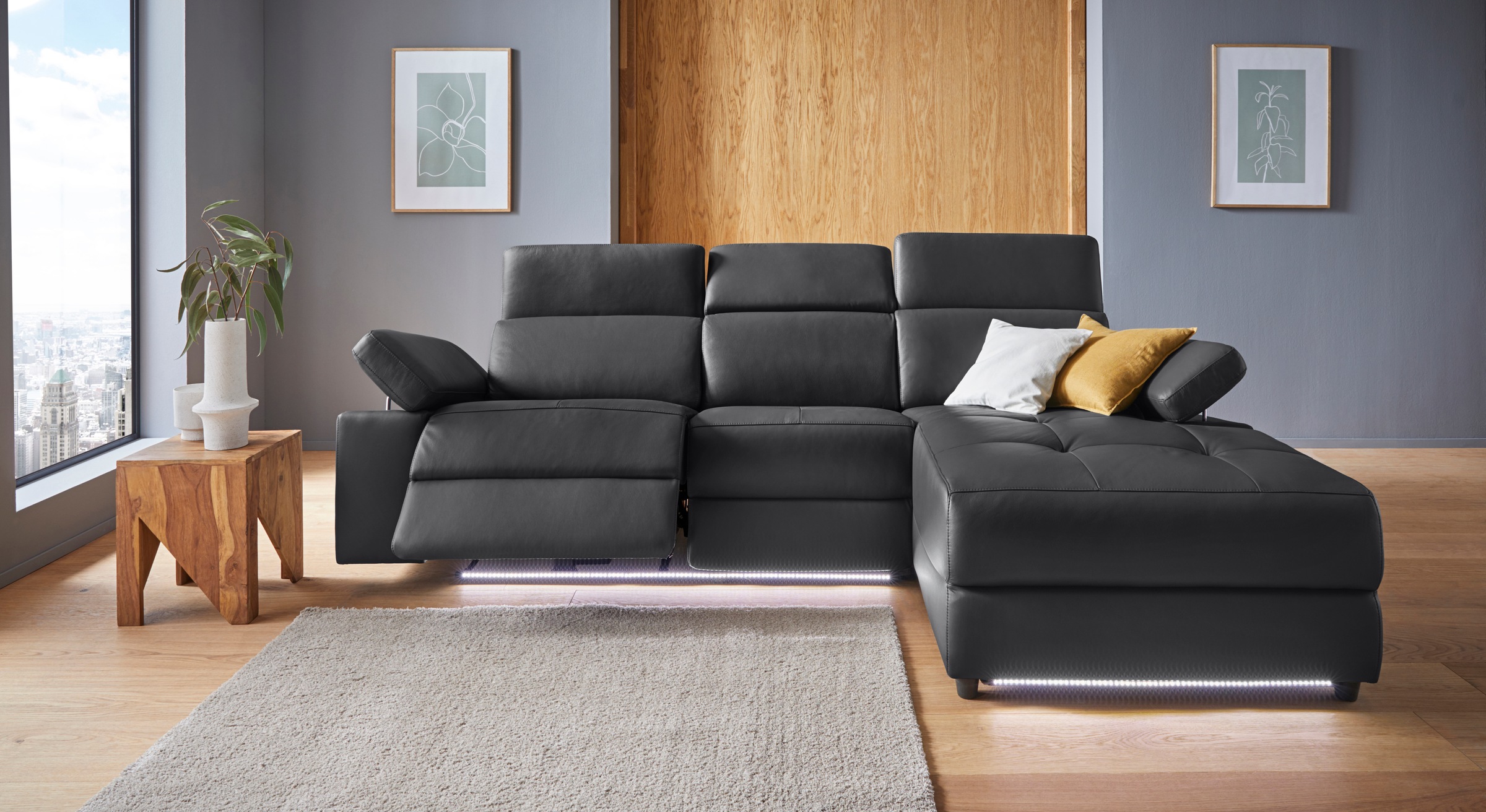 Home affaire Ecksofa "Kilado, L-Form," mit Relaxfunktion, verstellbarer Arm günstig online kaufen