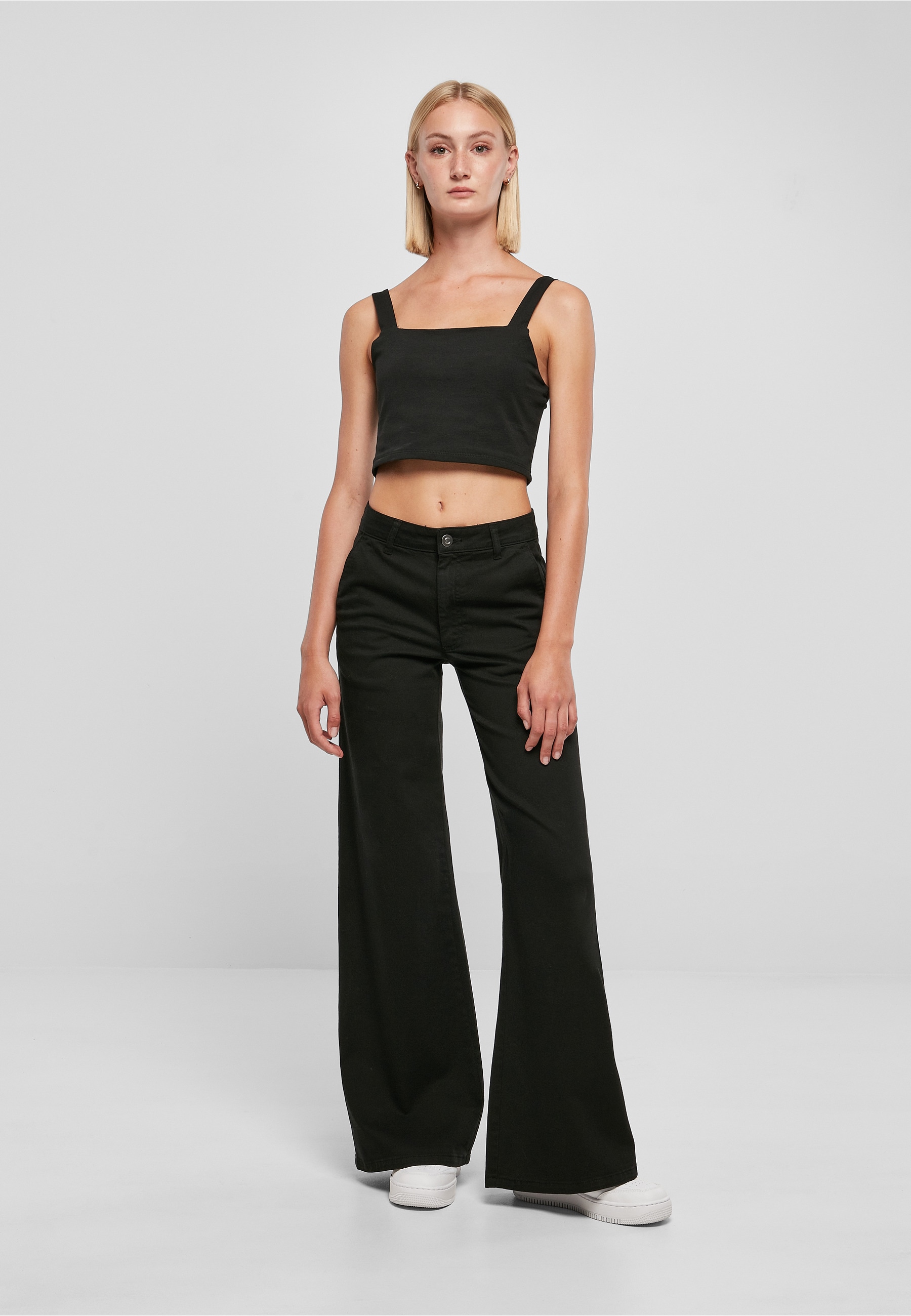 URBAN CLASSICS Chinos »Urban Classics Damen Ladies High Waist Wide Leg Chino Pants«
