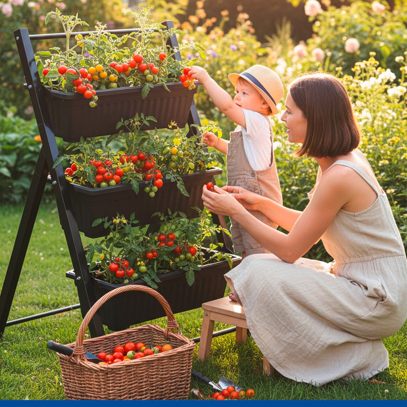 Maximex Hochbeet »Vertikales Hochbeet 3 Etagen« vertikales Hochbeet für Balkon & Terrasse, herausnehmbare Pflanzkästen
