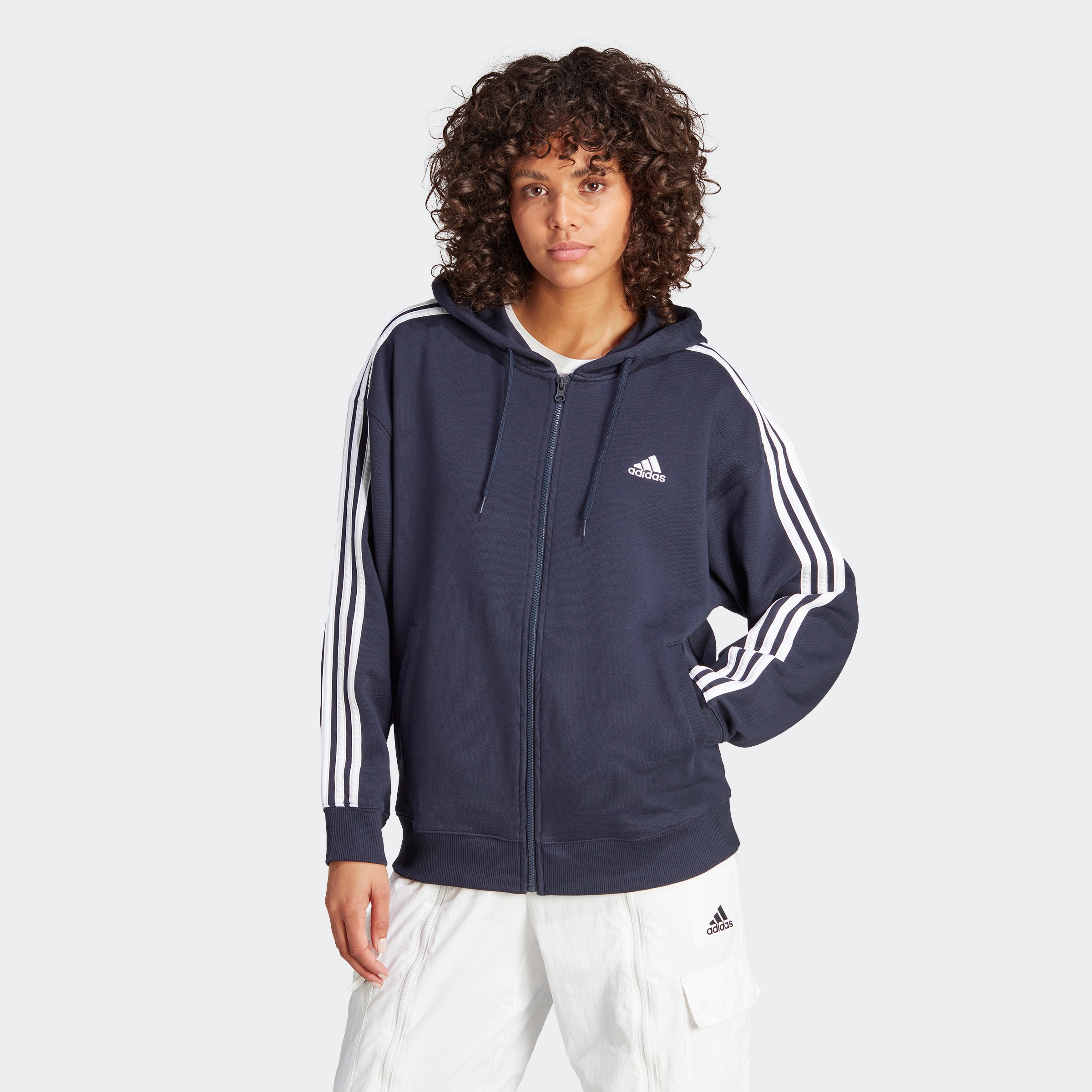 adidas Sportswear Kapuzensweatjacke "ESSENTIALS 3STREIFEN FRENCH TERRY OVER günstig online kaufen