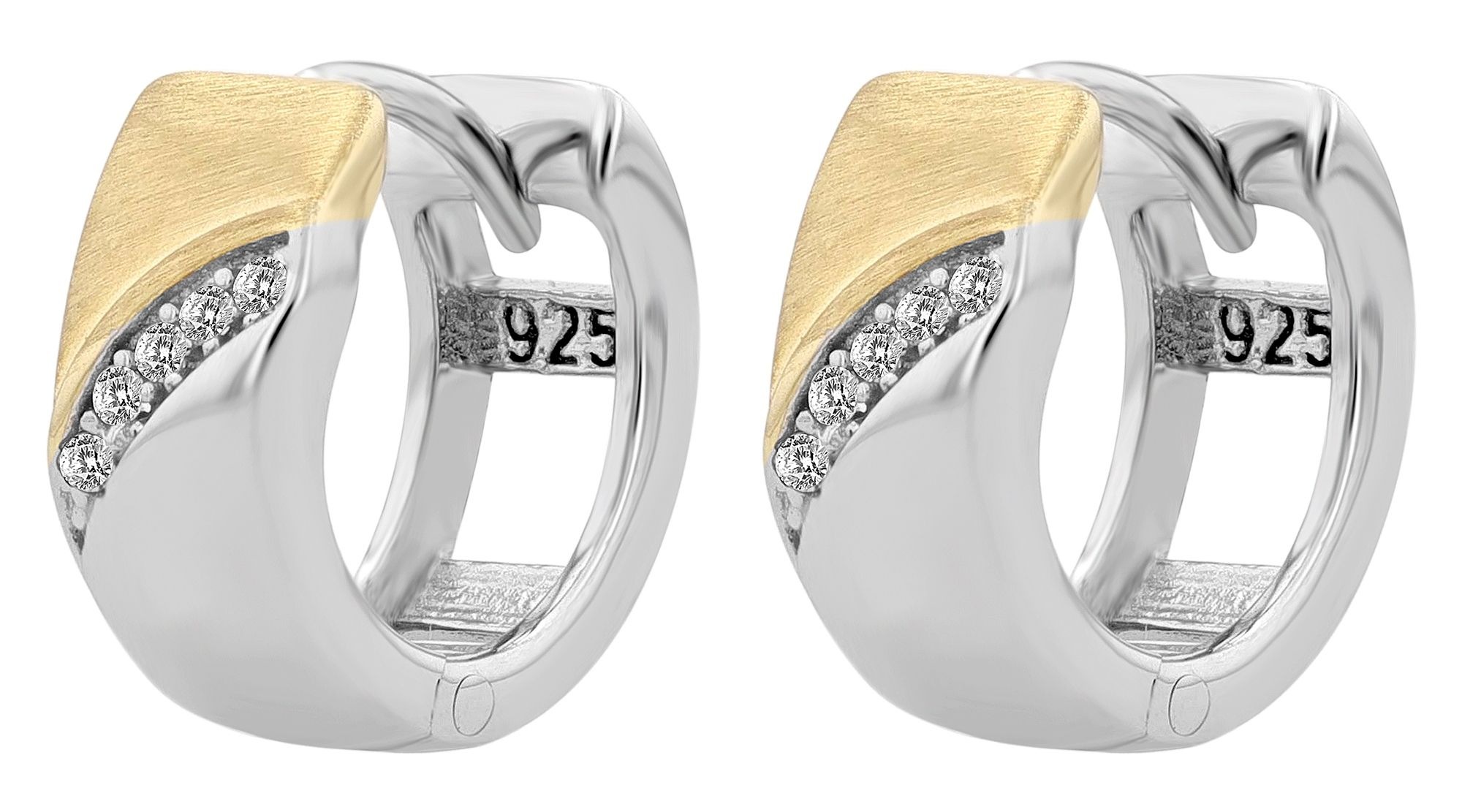 Adelias 925 Sterling Silver Hinged Hoop Earrings Silver 2