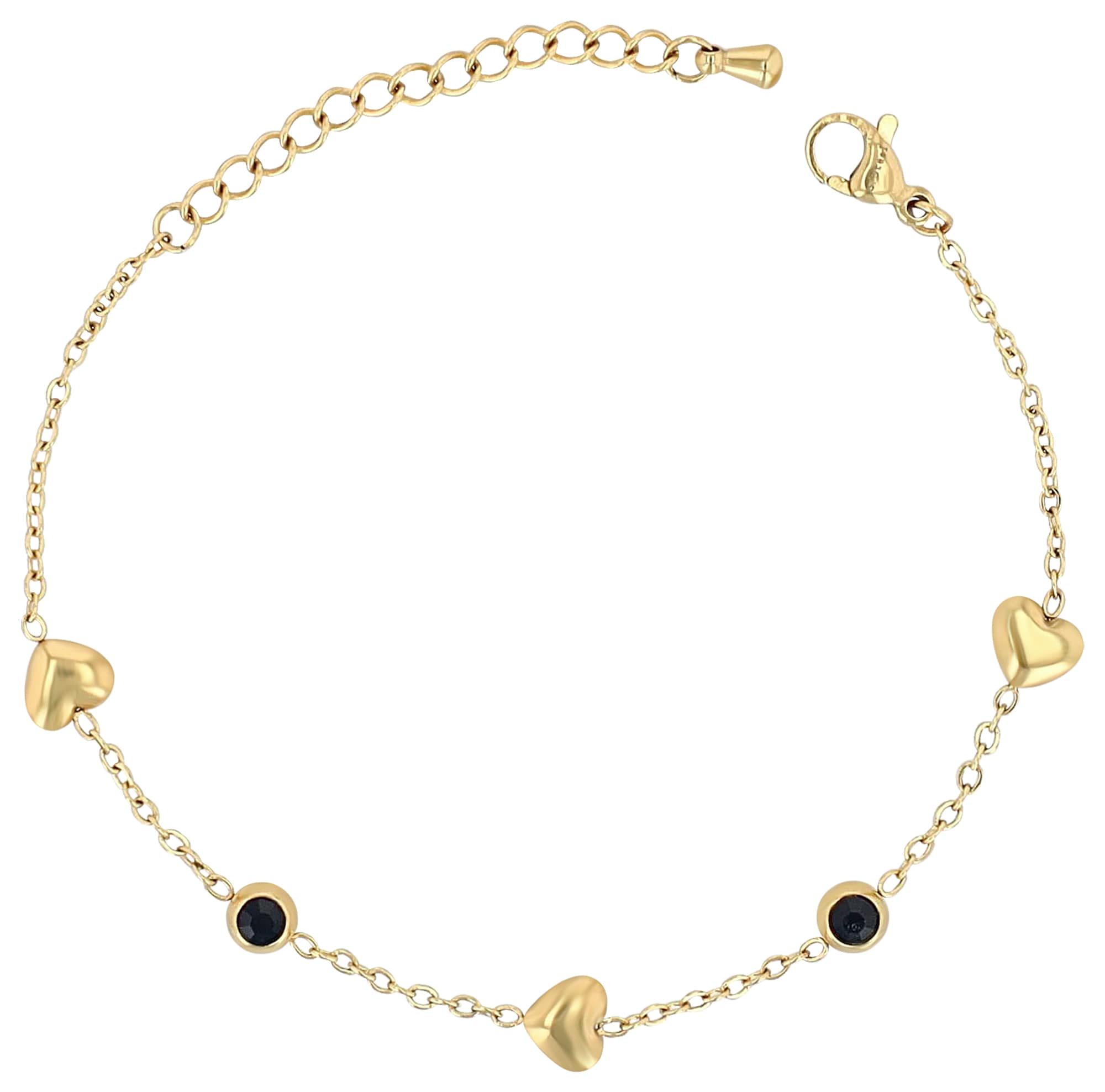 Adelia´s Armband »Armband – Herz aus Edelstahl mit Strass Steinchen 16,5+3 cm« Ein Geschenk, das Freude macht