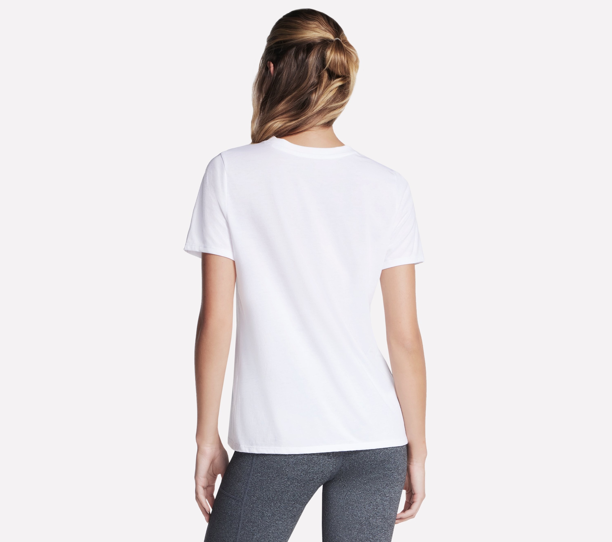 Skechers T-Shirt mit Rundhalsausschnitt, Kurzarm, aus Baumwolle und Polyester