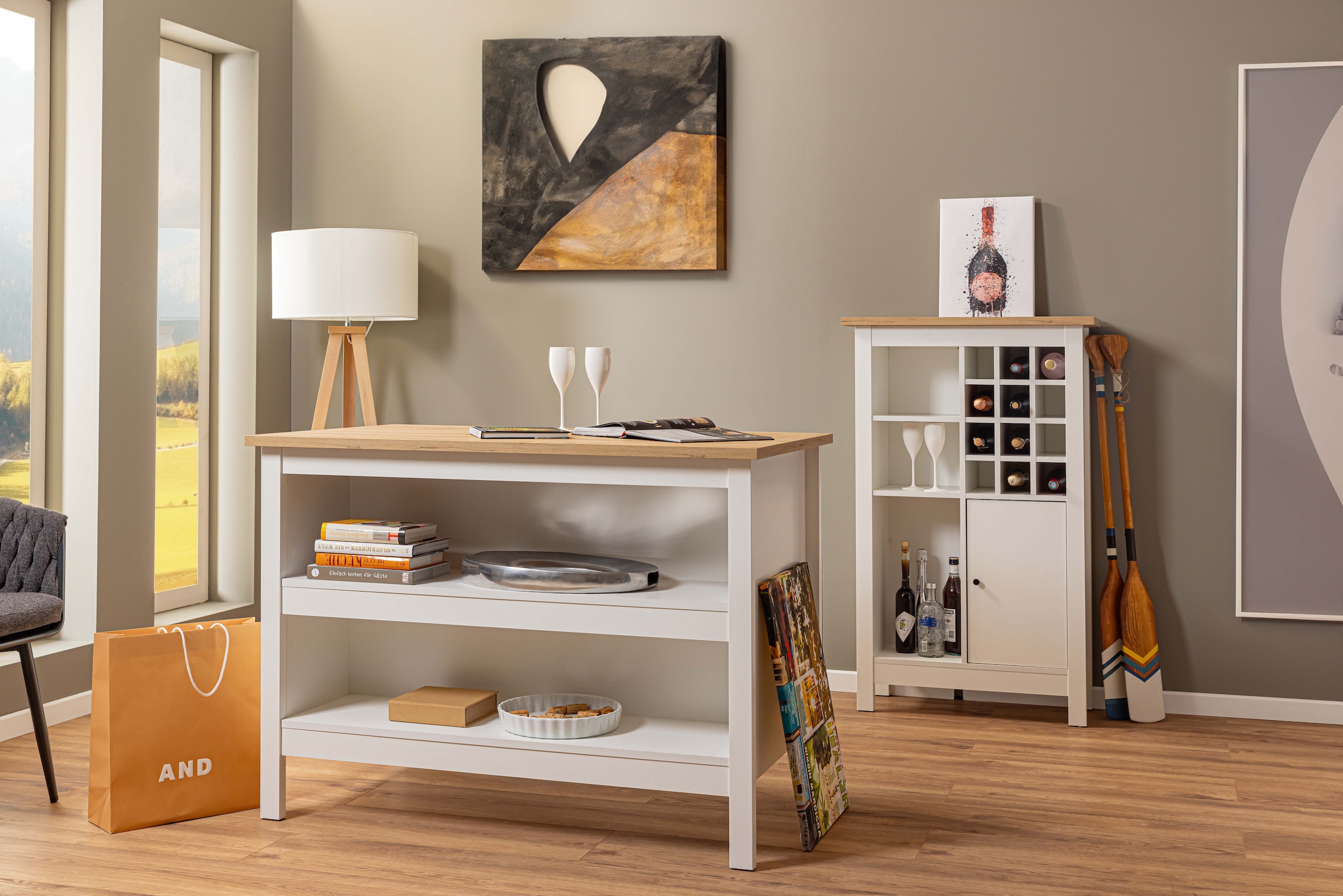 Inter Link Highboard »Highboard Julina« 1 Stk. tlg. Weinschrank, BxTxH: ca. 76,8 x 33 x 124,4 cm