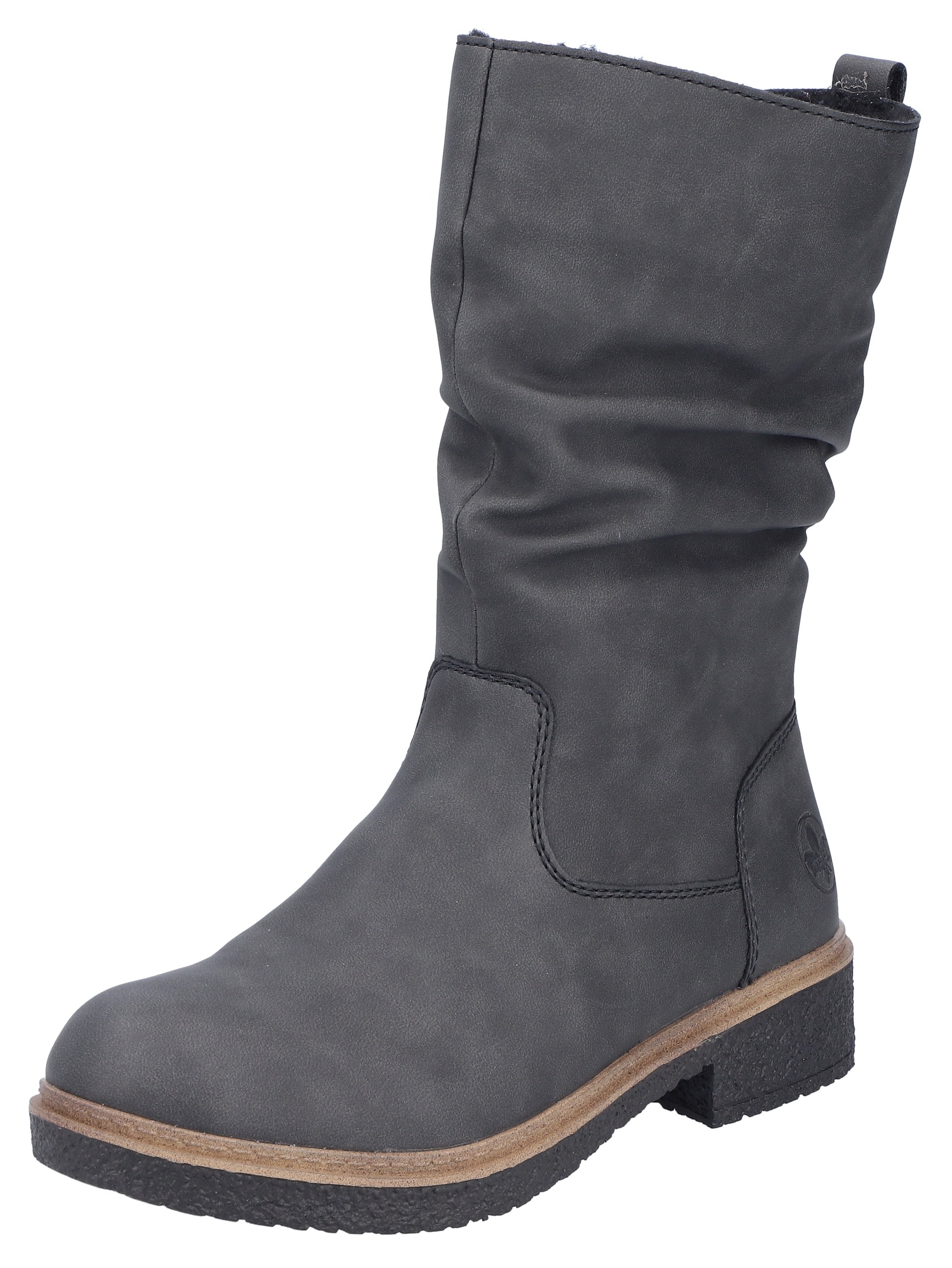 Winterstiefel, Klassik-Stiefel, Blockabsatz, slouchy Schaft, mit Warmfutter