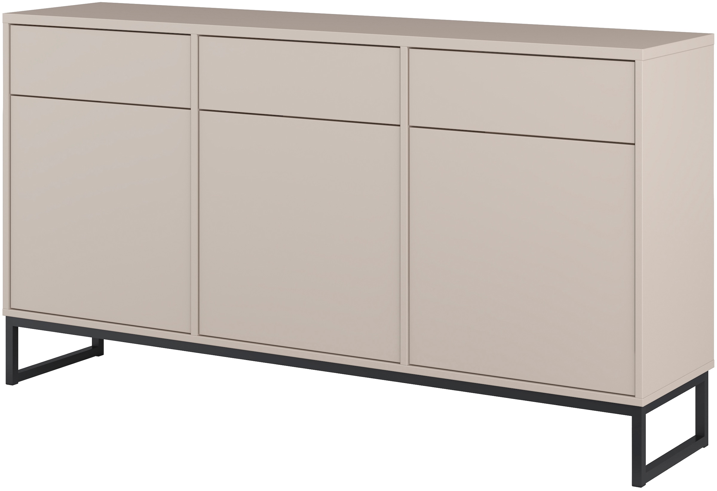 Home affaire Sideboard »Alto, Breite 157 cm, grifflose Kommode 3 Türen/3 Schubkästen.« Schubladenschrank mit viel Stauraum, Einlegeböden verstellbar