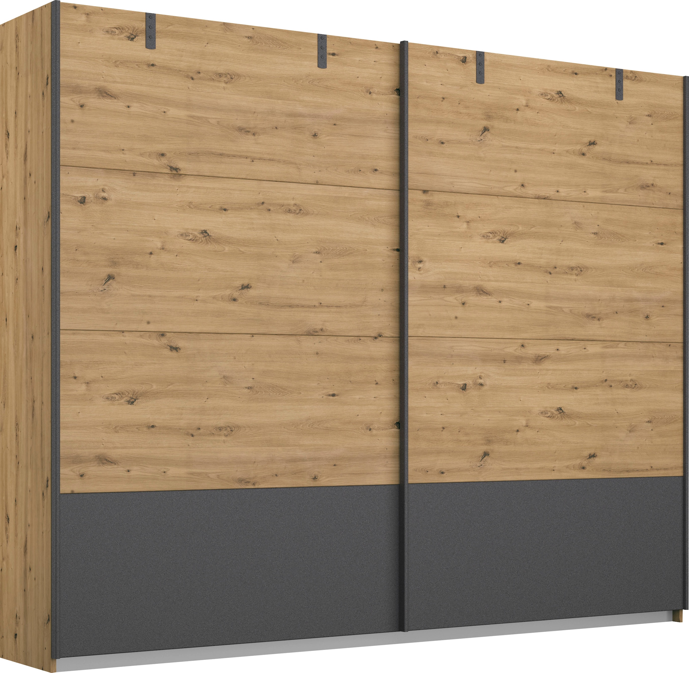 rauch Schwebetürenschrank "Schrank Kleiderschrank Ankleide Garderobe BIRMINGHAM" Breite/Höhe/Tiefe: 226/210/62 cm, im Industrial-Style, Griffleisten in Graumetallic MADE IN GERMANY