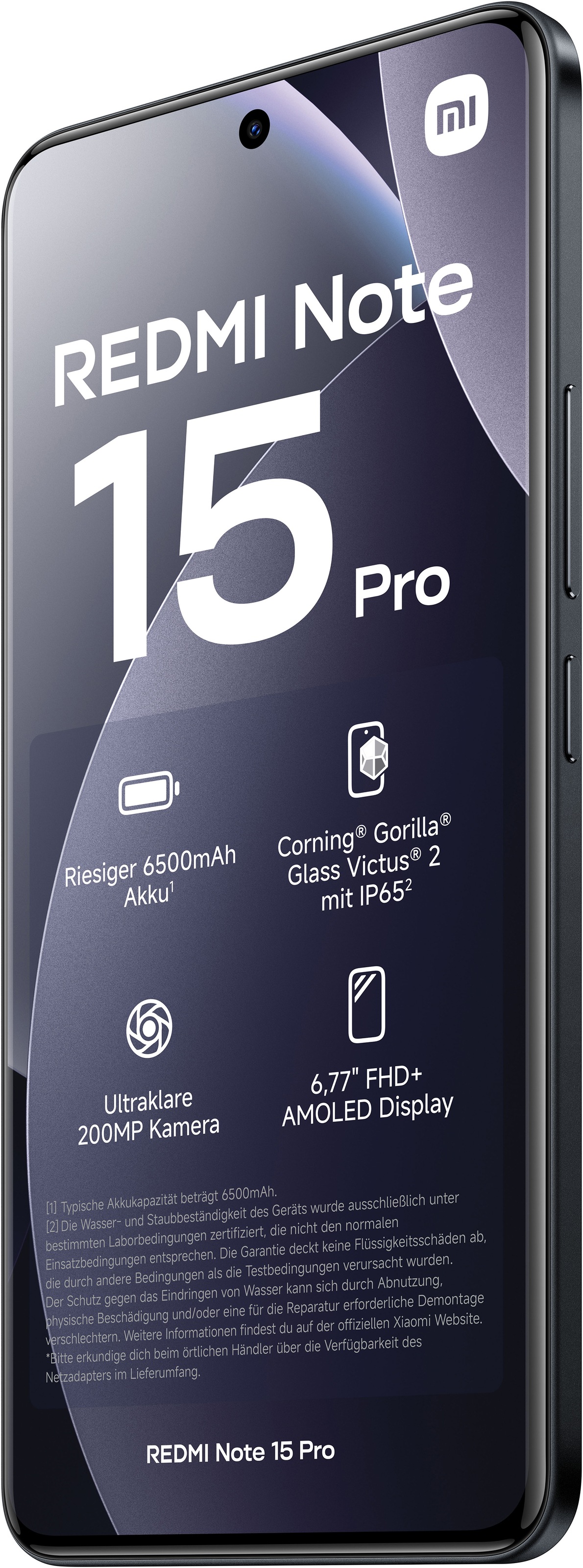 XIAOMI Smartphone "Redmi Note 15 Pro 8+256", Energieeffizienz: B (A-G), schwarz, 256 GB, Mobiltelefone - Bild 4