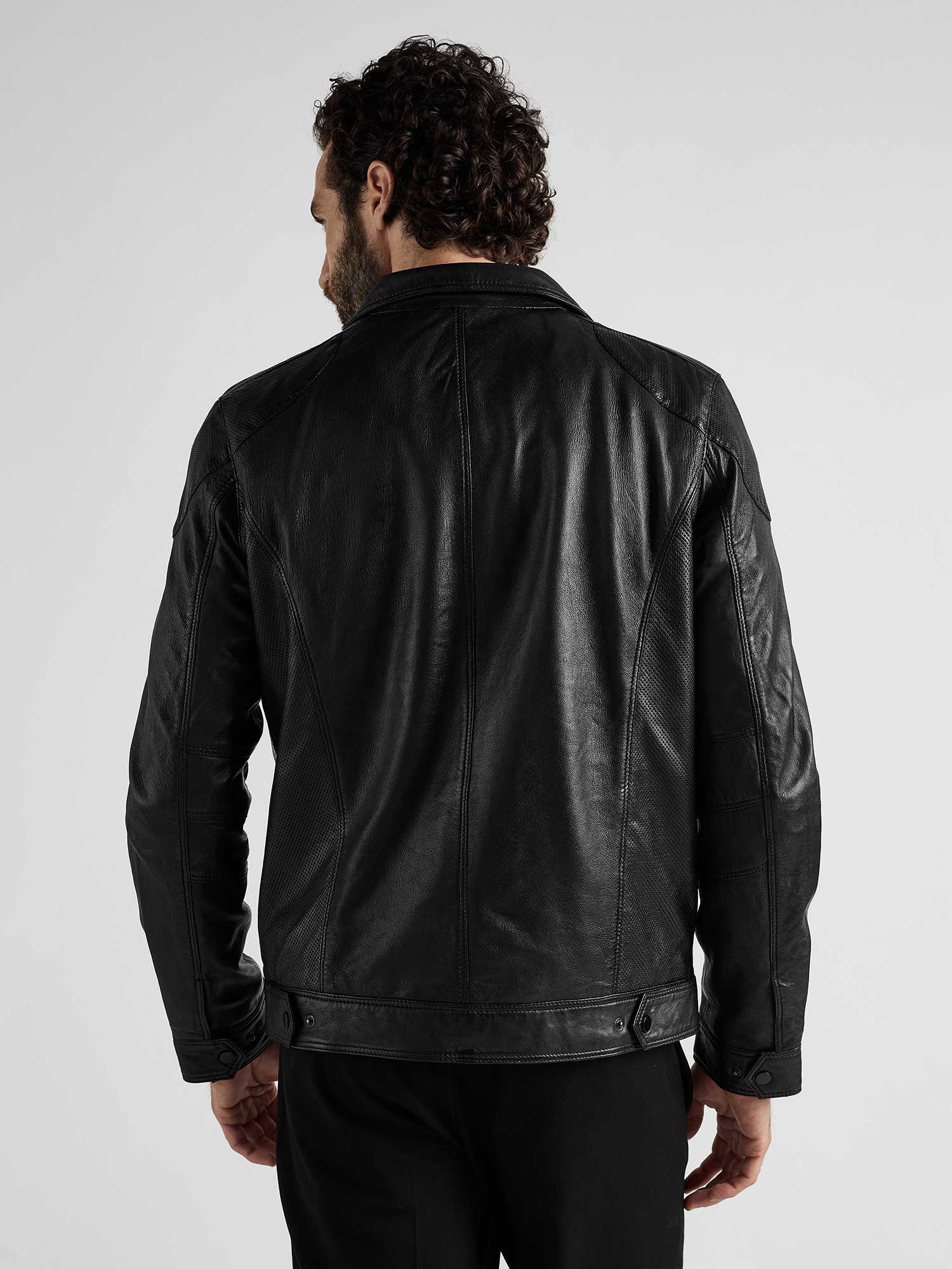 Lederjacke JCC "51195", Herren, Gr. 54, schwarz, Oberstoff: 100% Lammleder; Futter: 100% Polyester, mit Knopf, Jacken 3
