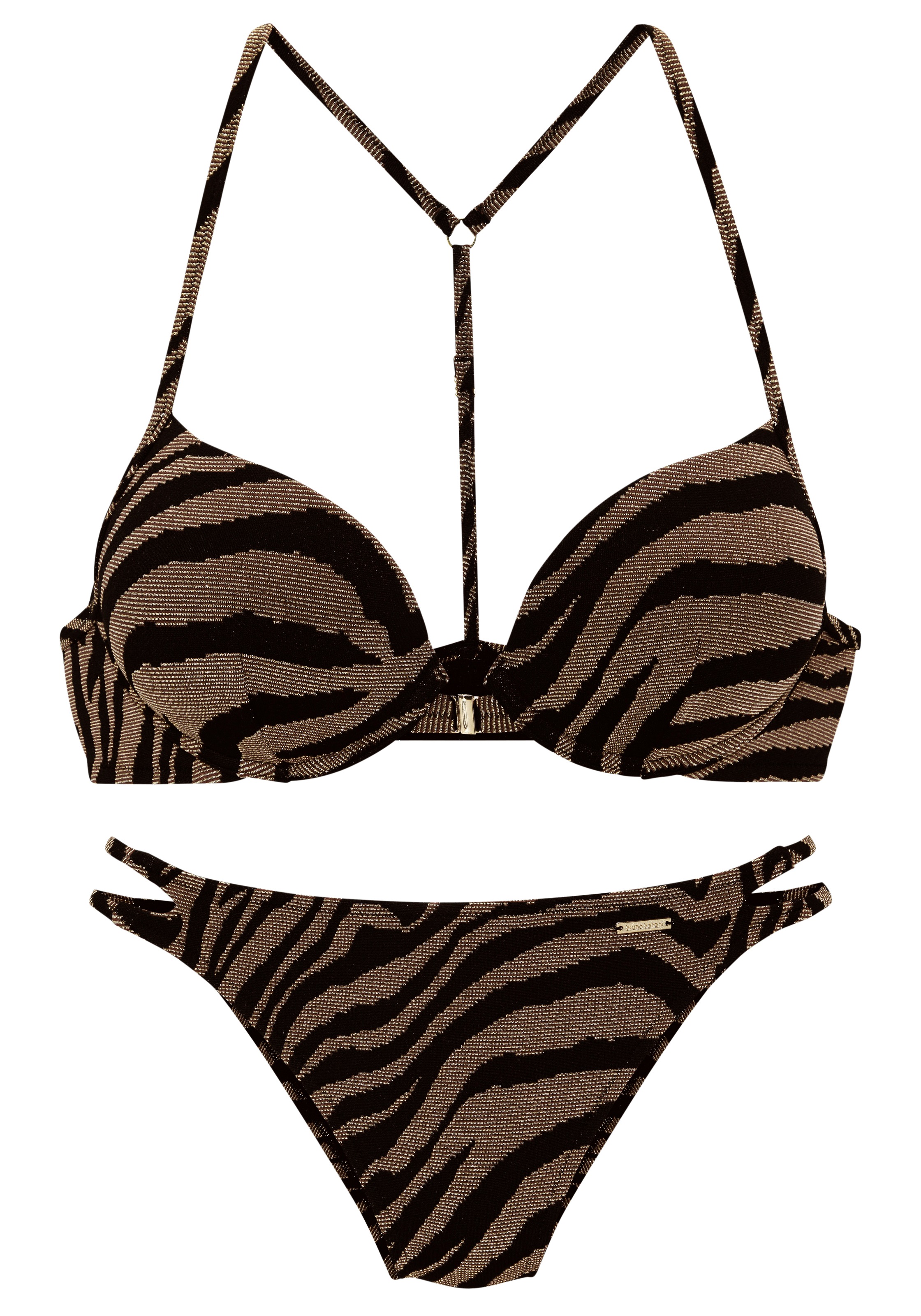 Bruno Banani Push-Up-Bikini, in zweifarbiger Animal-Optik