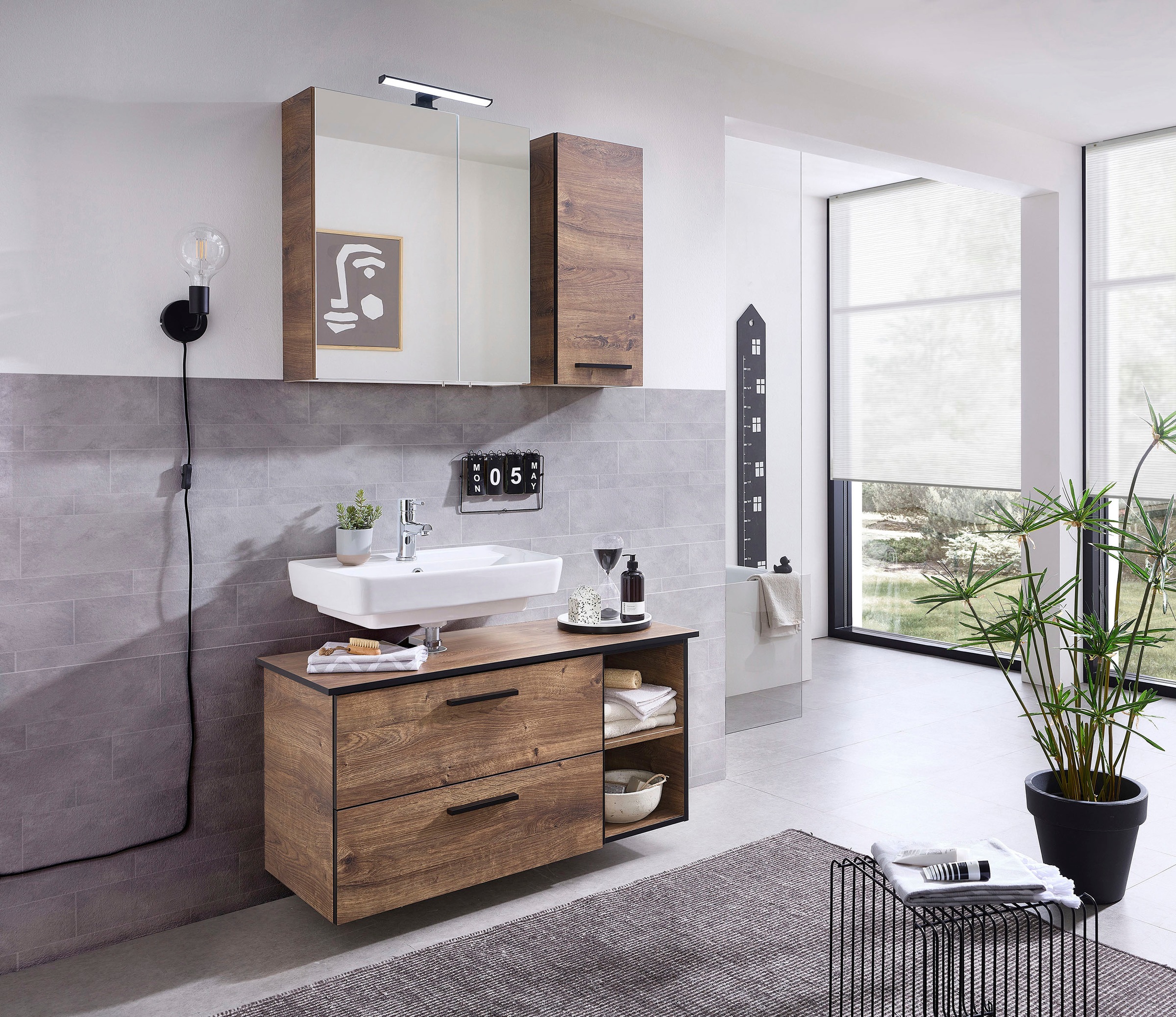 Saphir Hängeschrank "Quickset 374 Wand-Badschrank, 1 Tür, 2 Einlegeböden, i günstig online kaufen