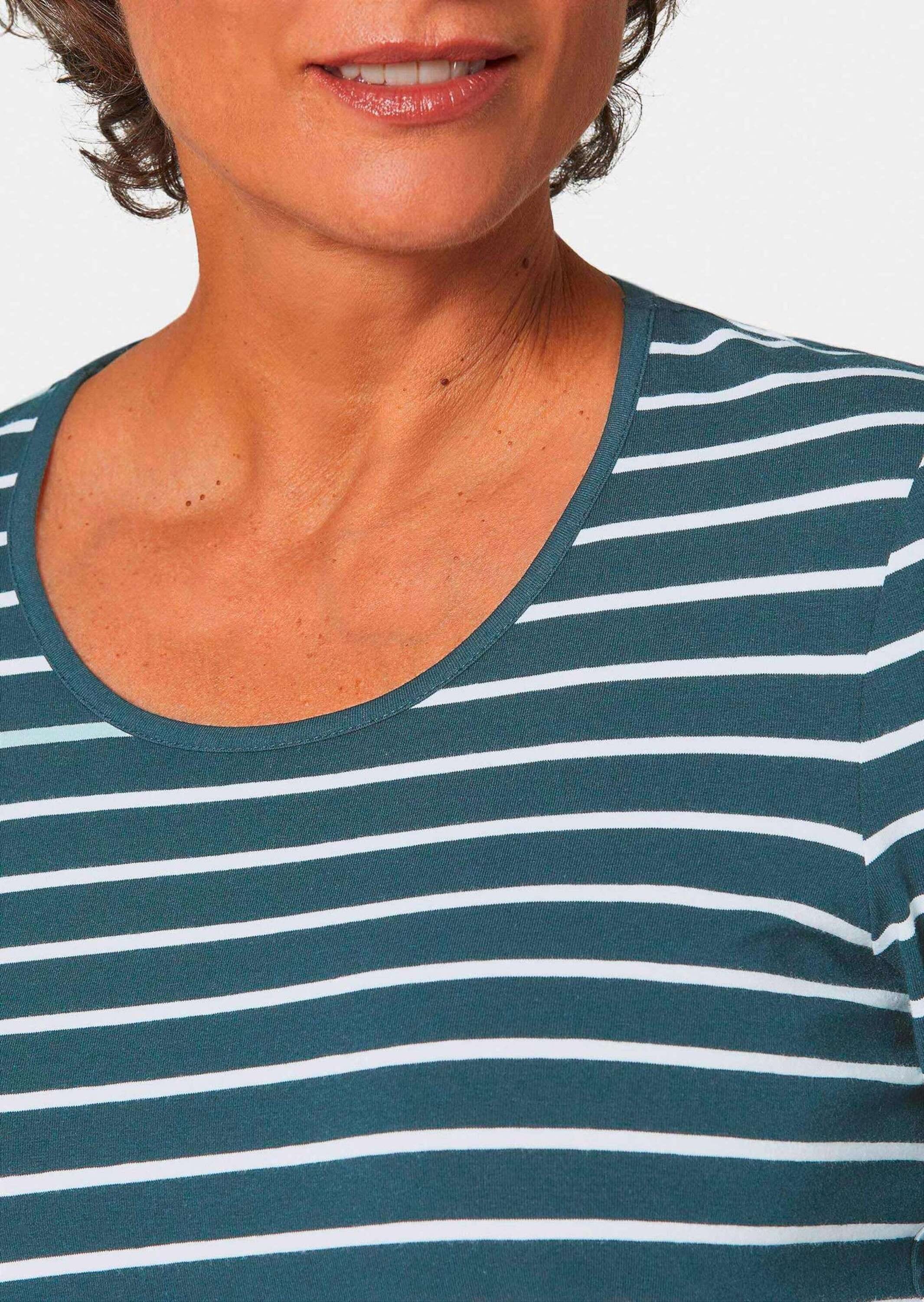 GOLDNER 3/4-Arm-Shirt »Ringelshirt Buntgewirktes Ringelshirt«