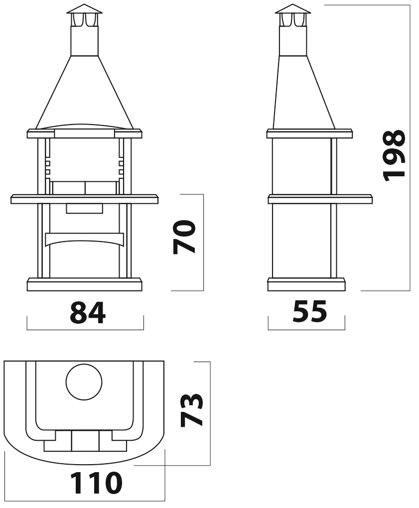 WELLFIRE Grillkamin »Alegra«, BxTxH: 110x73x198 cm