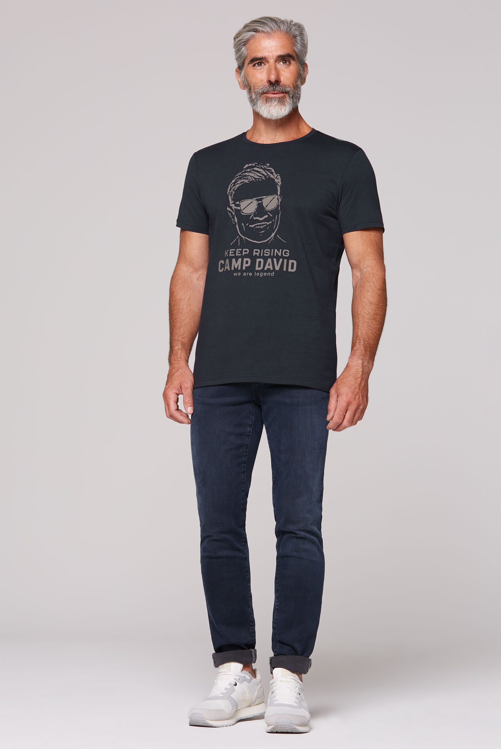 CAMP DAVID Rundhalsshirt, aus Baumwolle