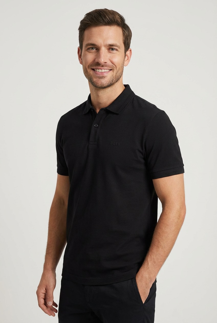 BOSS GREEN Herren Poloshirt "Pio"schwarz, Gr. XL, unifarben, Jersey, Obermaterial: 100% Baumwolle, Shirts, mit Polokragen