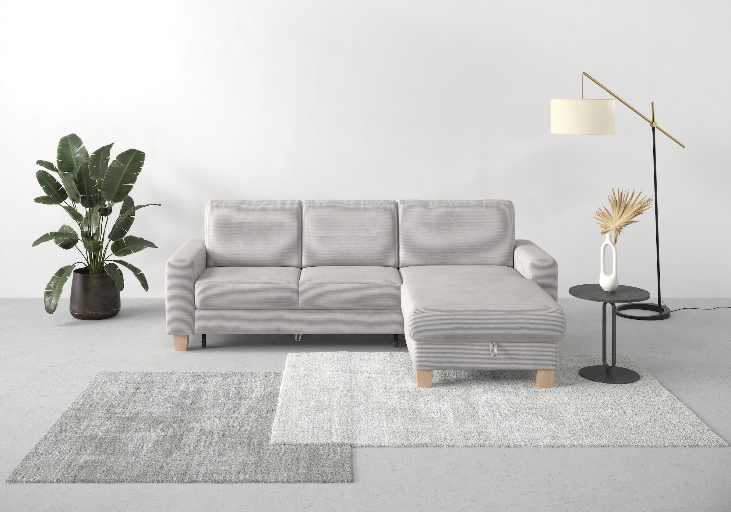 Home affaire Ecksofa "Summer L-Form" mit Recamiere, mit oder ohne Bettfunkt günstig online kaufen