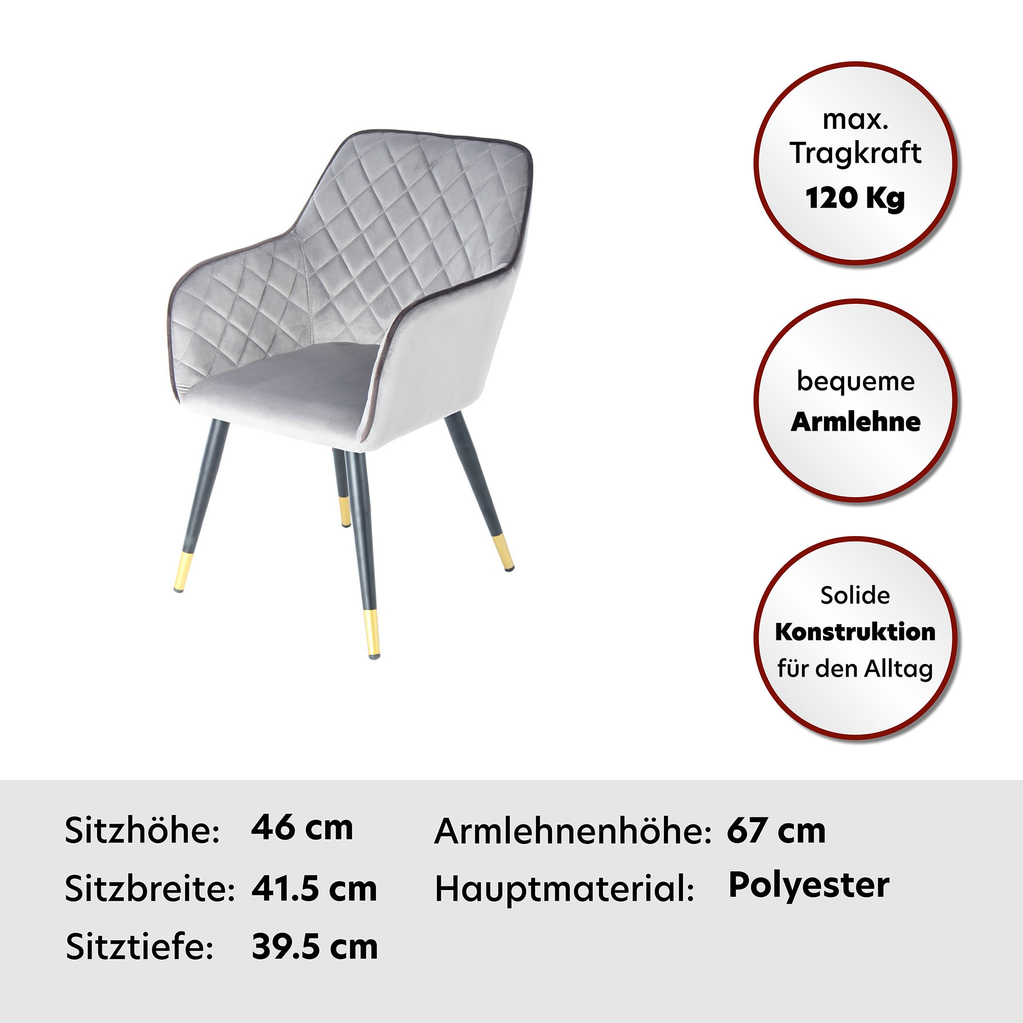 Kayoom Polsterstuhl »Stuhl Amino 525, stilvoller Design-Stuhl, elegante Optik«, 1 St., samtweicher Bezug, elegant, glamourös, elegante Optik