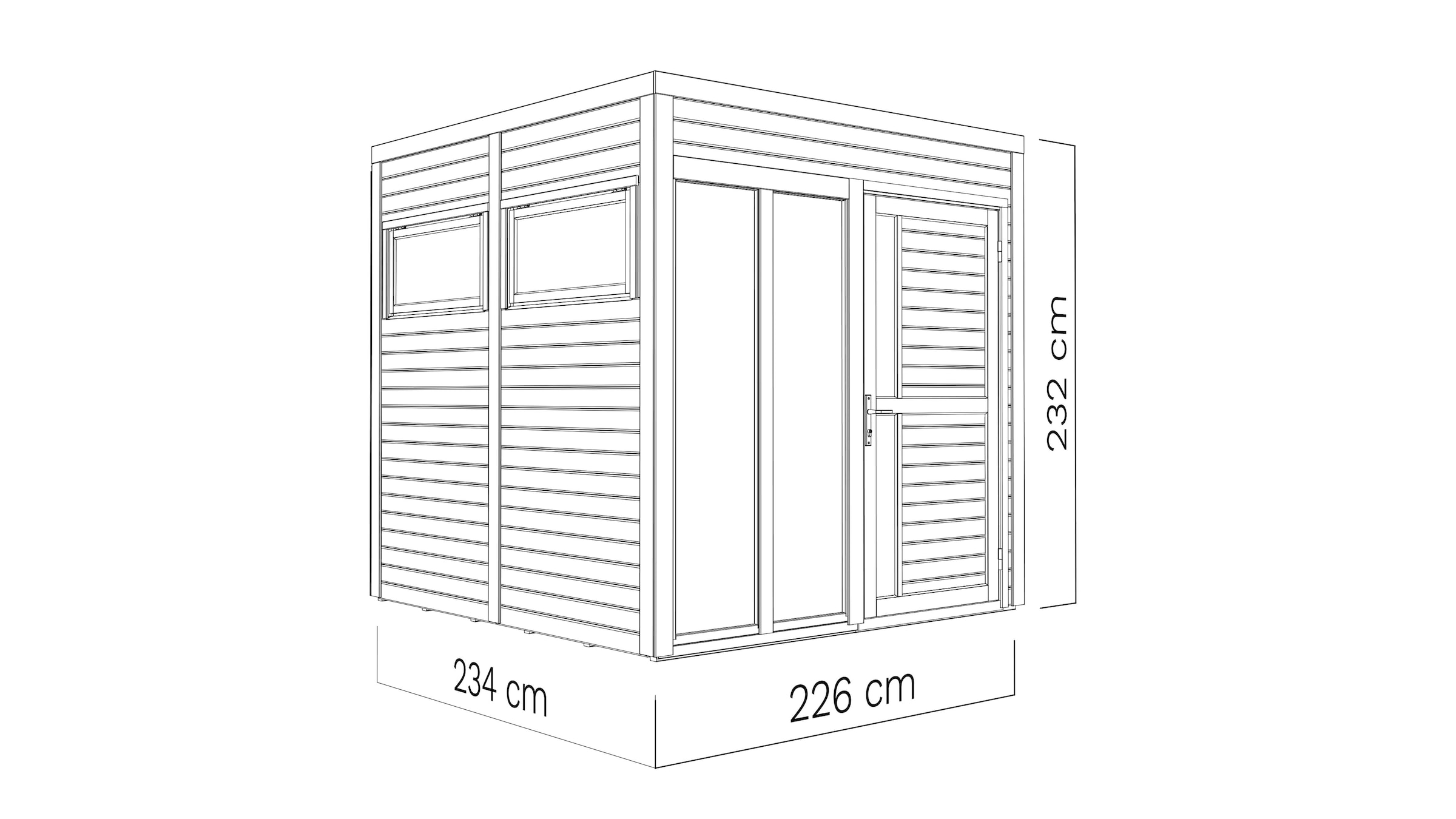 KONIFERA Gartenhaus »Cubus 2 Office Lounge«