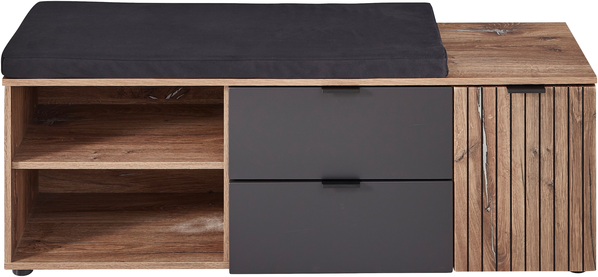 Innostyle Sitzbank »Line Schuhbank inkl. Sitzkissen, 134x51x38cm (B/H/T)«, (1 St.), 1 türig, 2 Schubkästen, Sitzkissen, Soft-Close, ABS-Schutzkanten