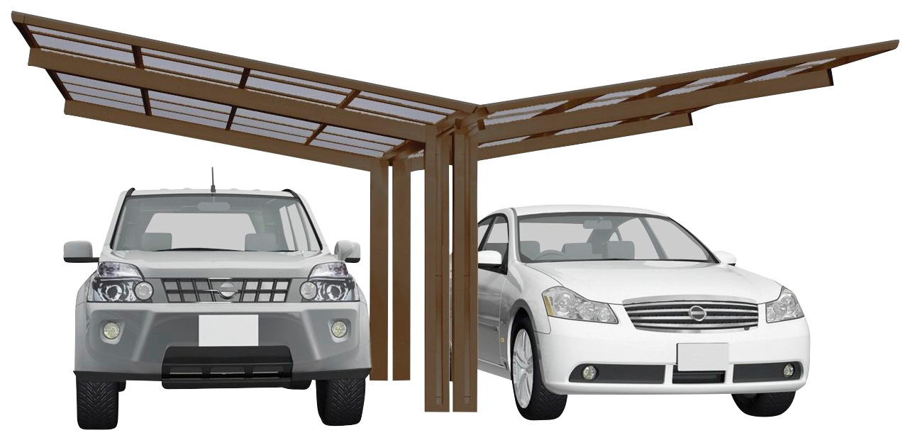 Ximax Doppelcarport "Linea Typ 60 Y-bronze", Aluminium, 532 cm, bronze, Aluminium