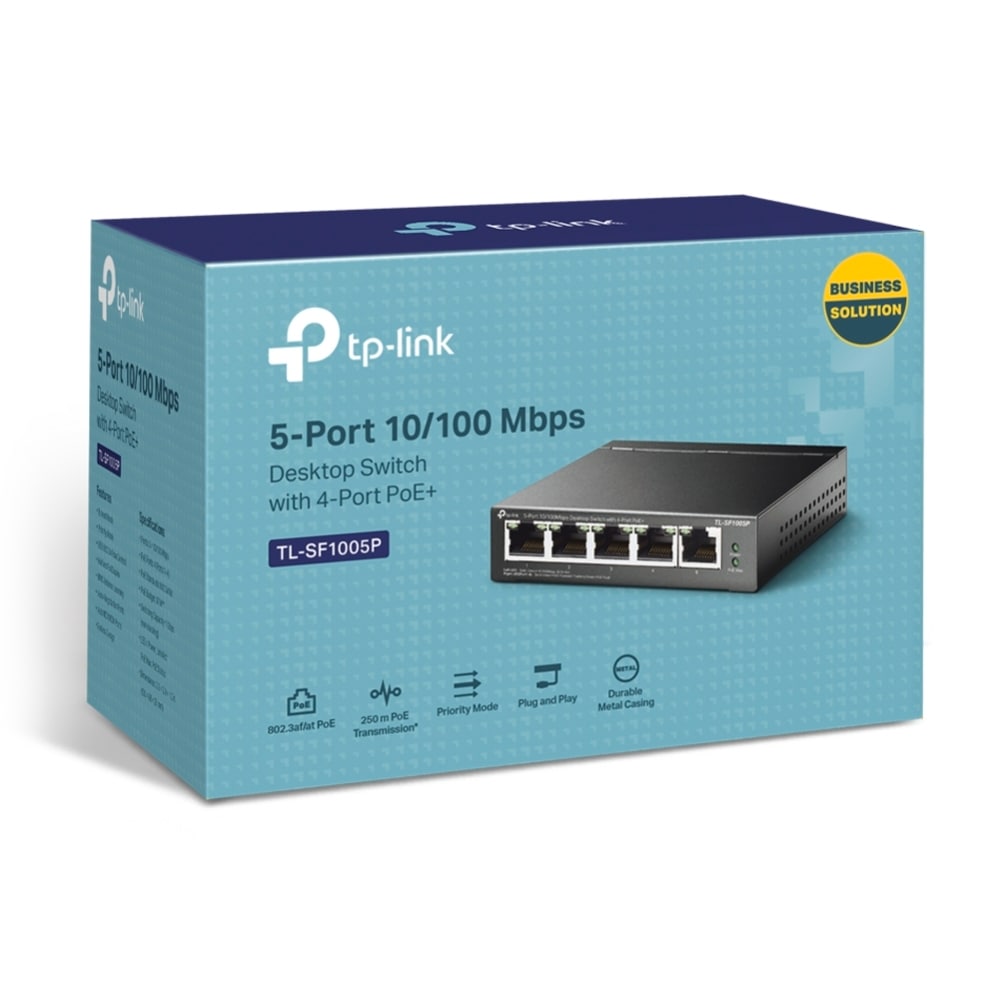 TP-Link Netzwerk-Switch »TL-SF1005P 5-Port 10/100 Desktop Switch 4x PoE«