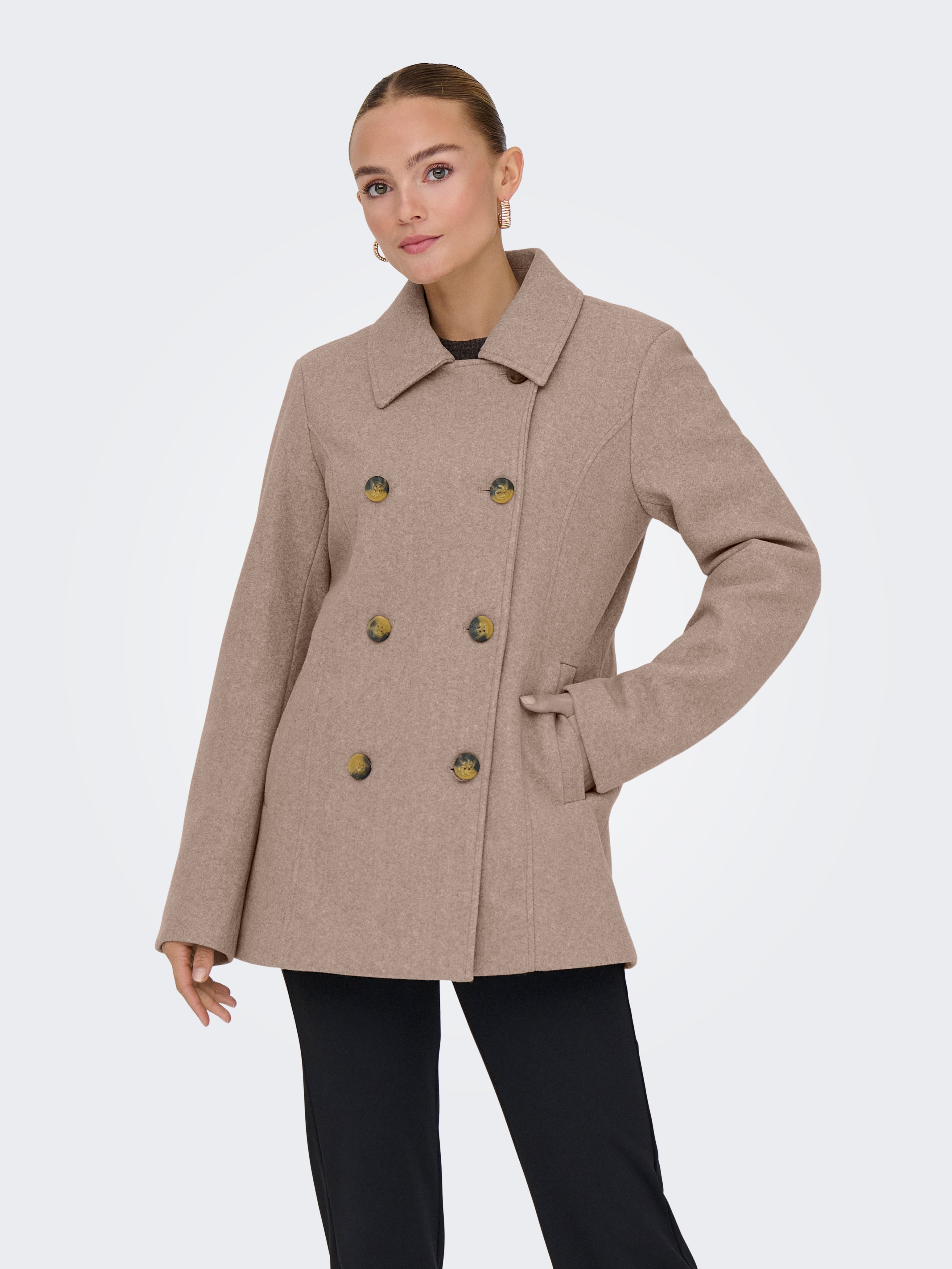 ONLY Kurzmantel "ONLBLAKE PEACOAT CC OTW" Kunstfaser