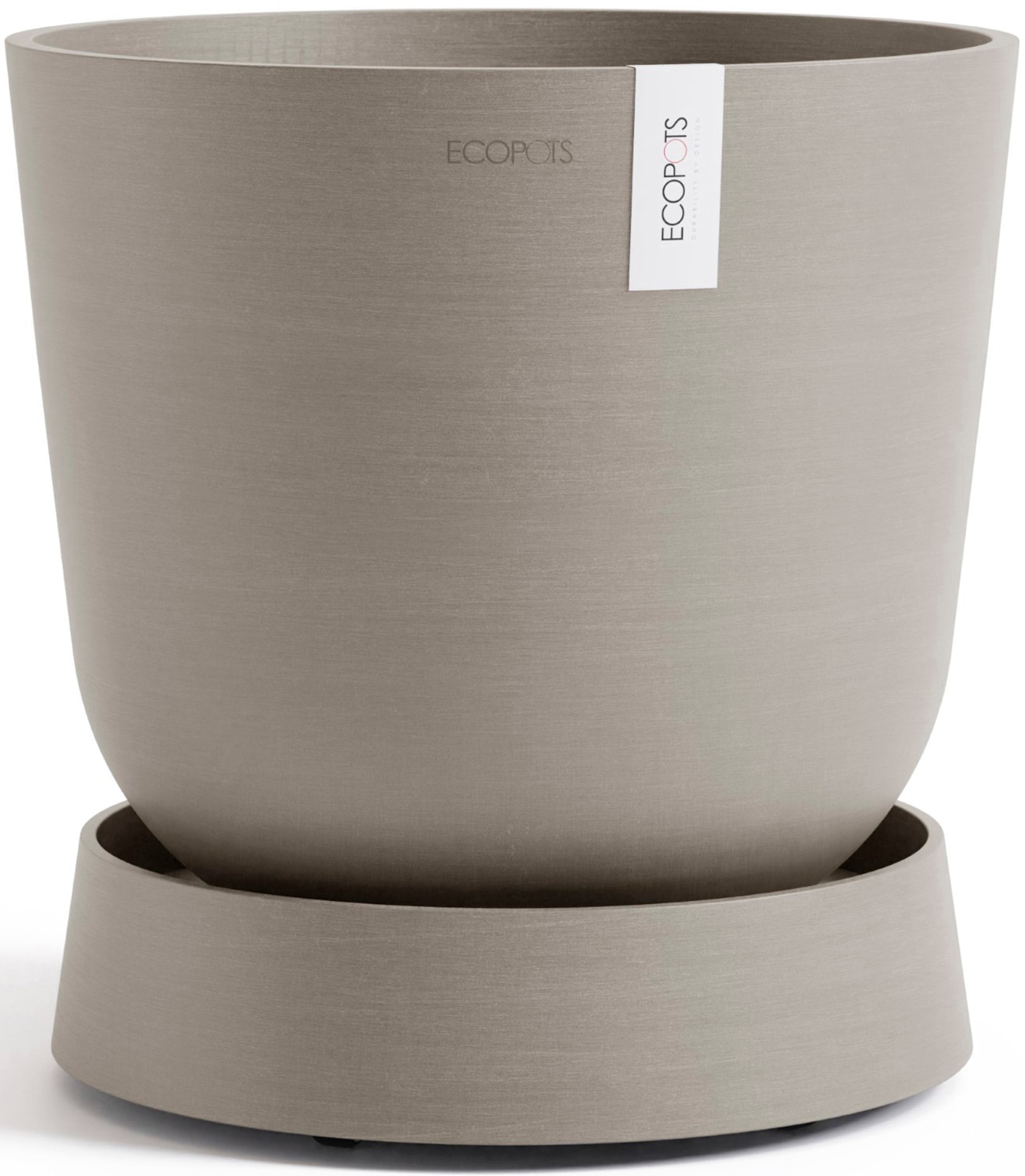 ECOPOTS Topfuntersetzer »mit Rollen Oslo 35 Taupe«, für innen und außen: frostsicher, bruchsicher und lichtbeständig