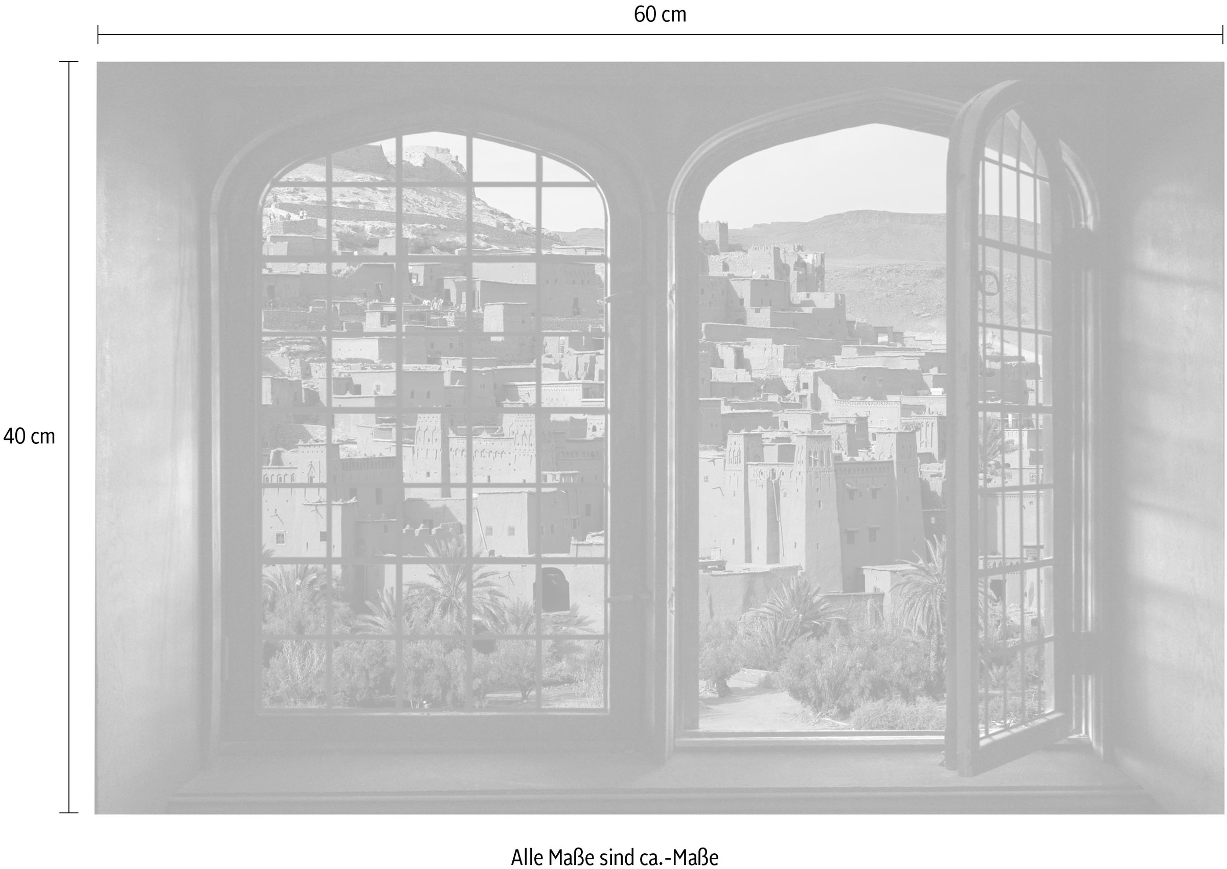 queence Wandsticker »Wüste«, Wandsticker, Wandbild, selbstklebend, 3D, Fenster