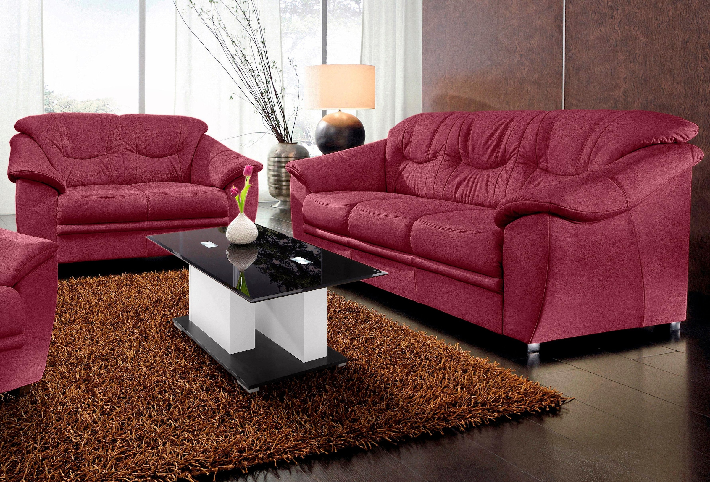 sit&more Polstergarnitur "Savona, Set: 2- & 3er-Sofa, B: 148 bzw. 198 cm, Federkern-Polsterung" komfortable Sitzhöhe 46 cm, frei im Raum stellbar, stilvolles Design