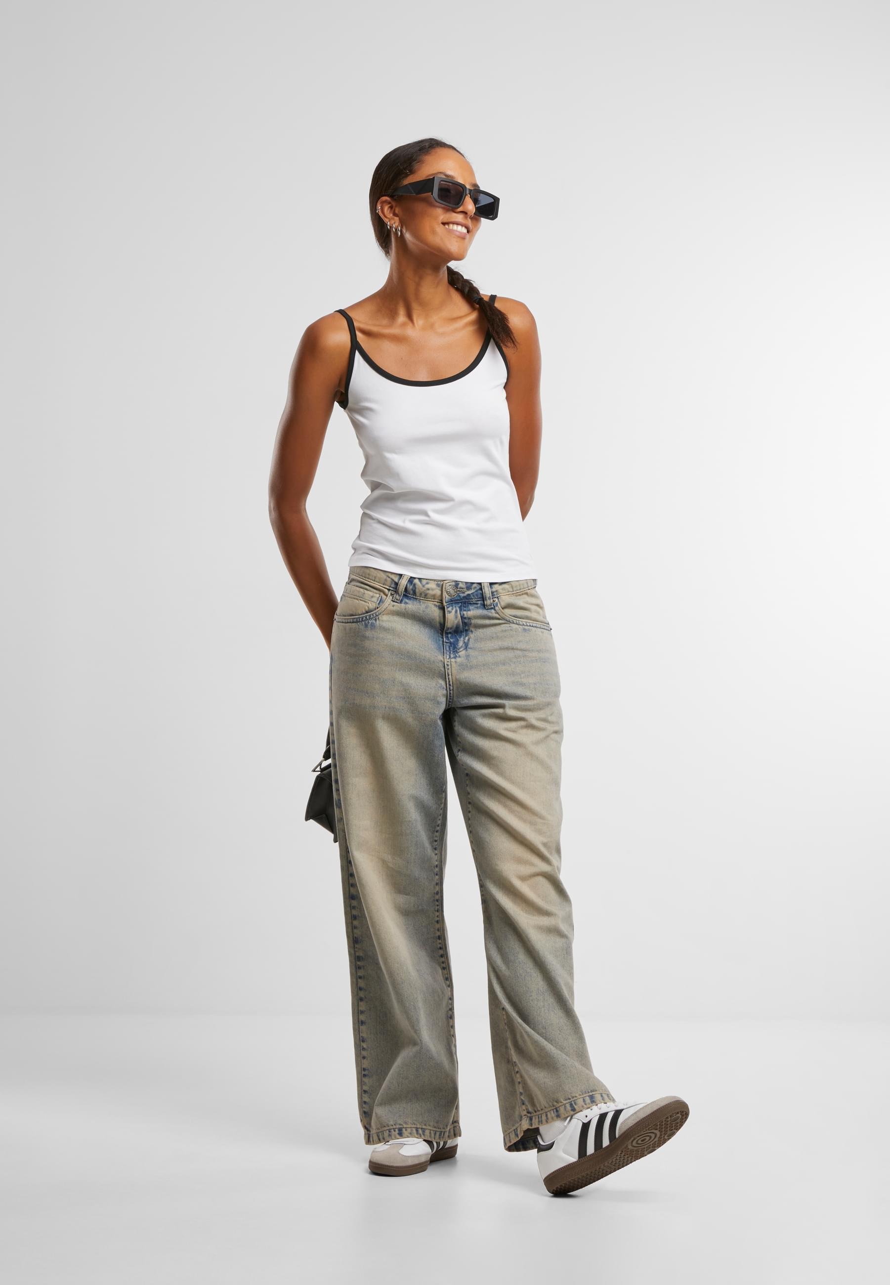 URBAN CLASSICS Muskelshirt »Urban Classics Ladies Contrast Basic Top 2-Pack«, (1 tlg.)