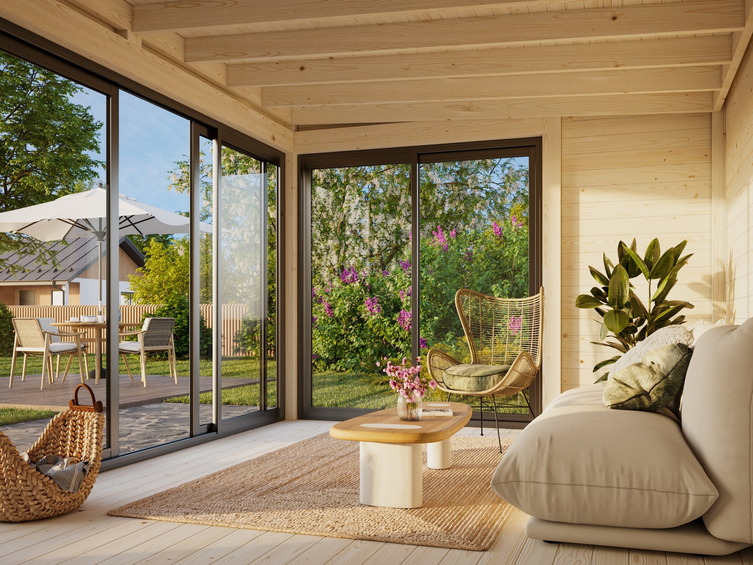 Palmako Holzpavillon »Serena 12,6 m² Set 1 Slide« BxTxH: 420x320x250 cm