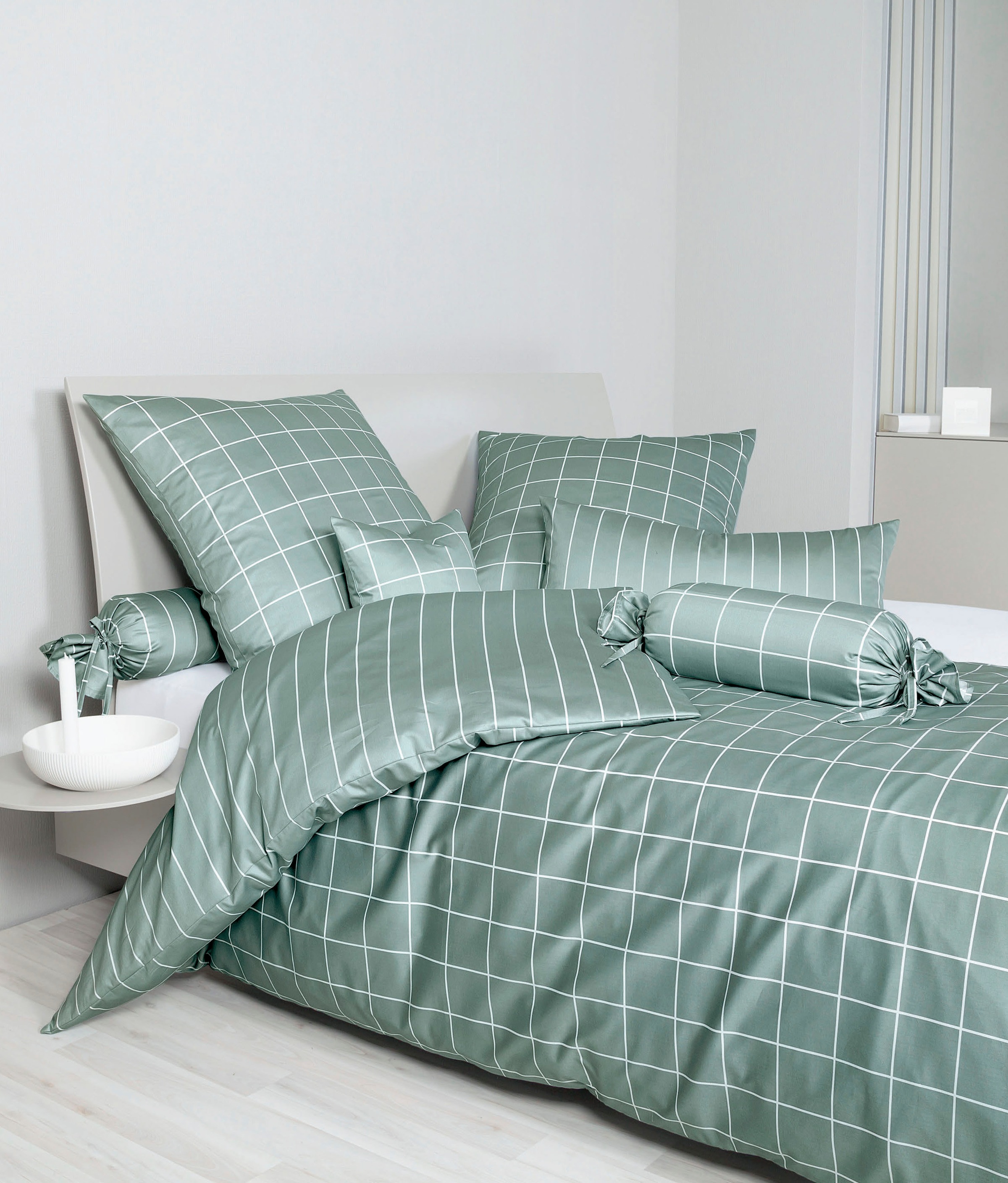 Thumbnail - Janine Kissenbezug "modernclassic 39025, Mako-Satin aus 100% Baumwolle" mit Reißverschluss, in Gr. 40x80 oder 80x80 cm, ...