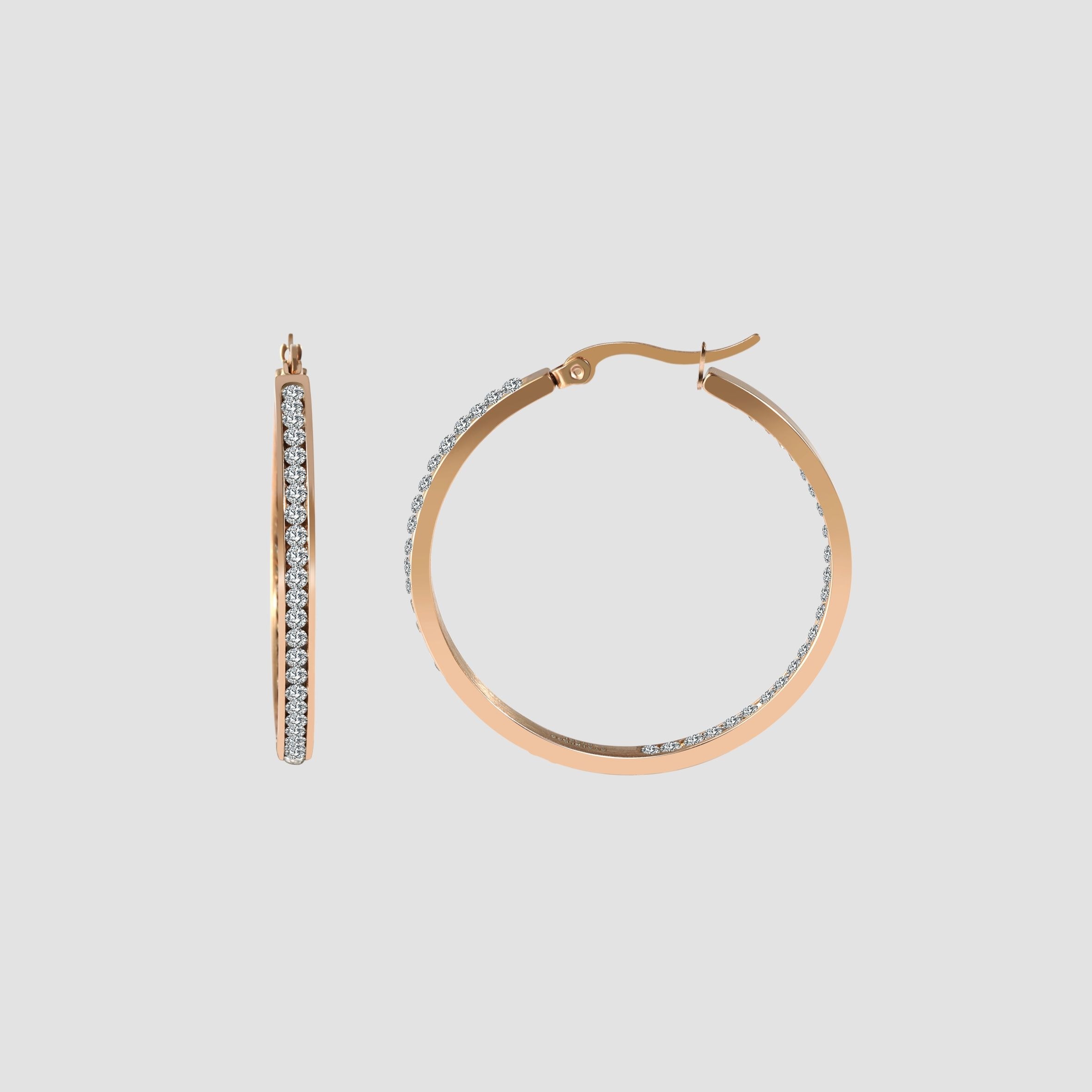 Adelia´s Paar Creolen "Damen Ohrringe – Creole aus Edelstahl mit Strass Ste günstig online kaufen