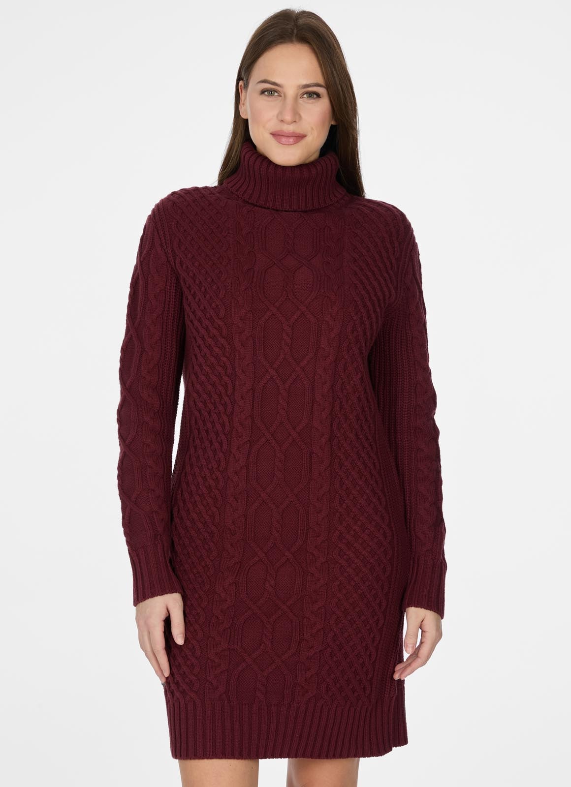 Ragwear Strickkleid »ODREI« mit Rollkragen und tollem Zopfstrickmuster