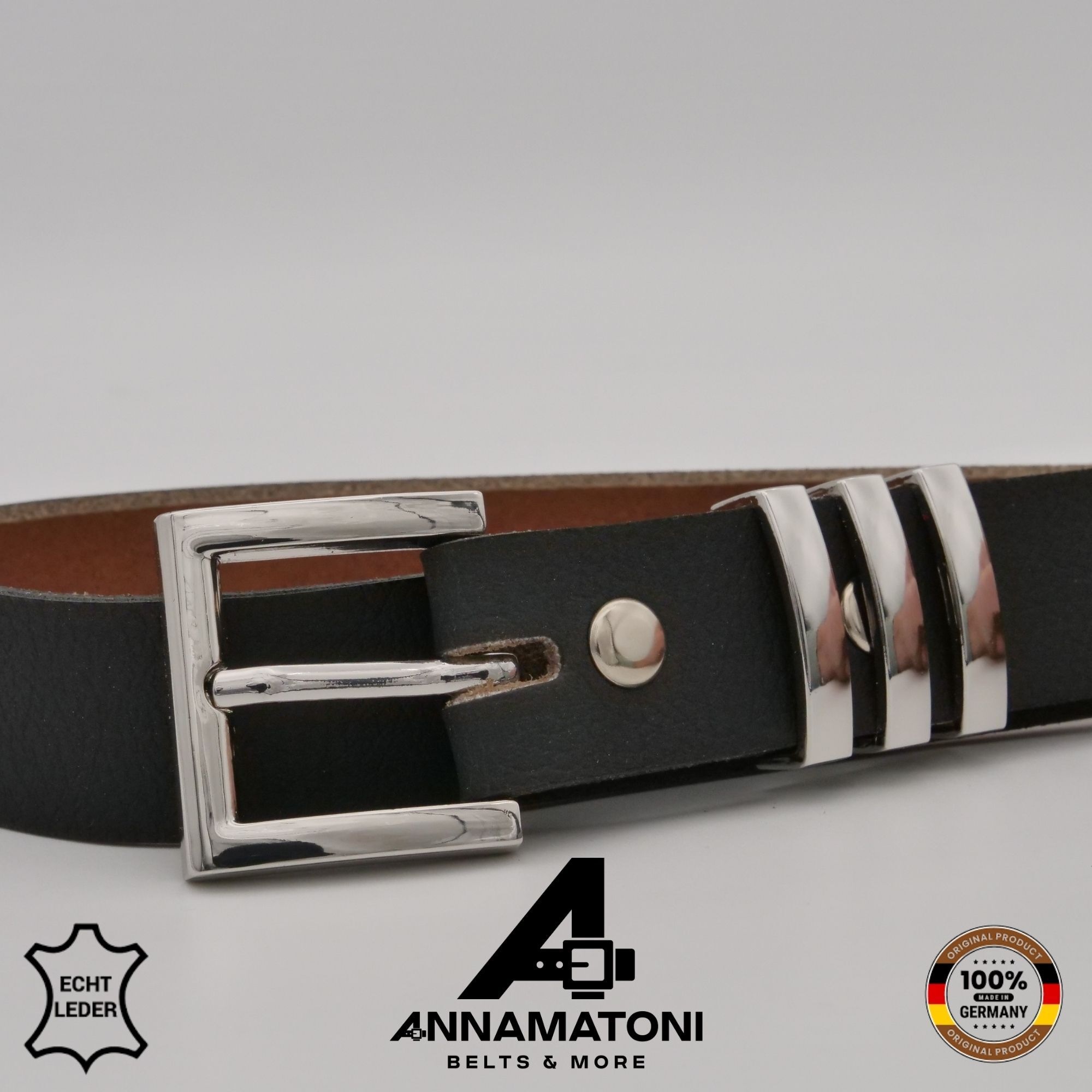 AnnaMatoni Ledergürtel »AnnaMatoni AnnaMatoni Damen Ledergürtel mit silberfarbener«