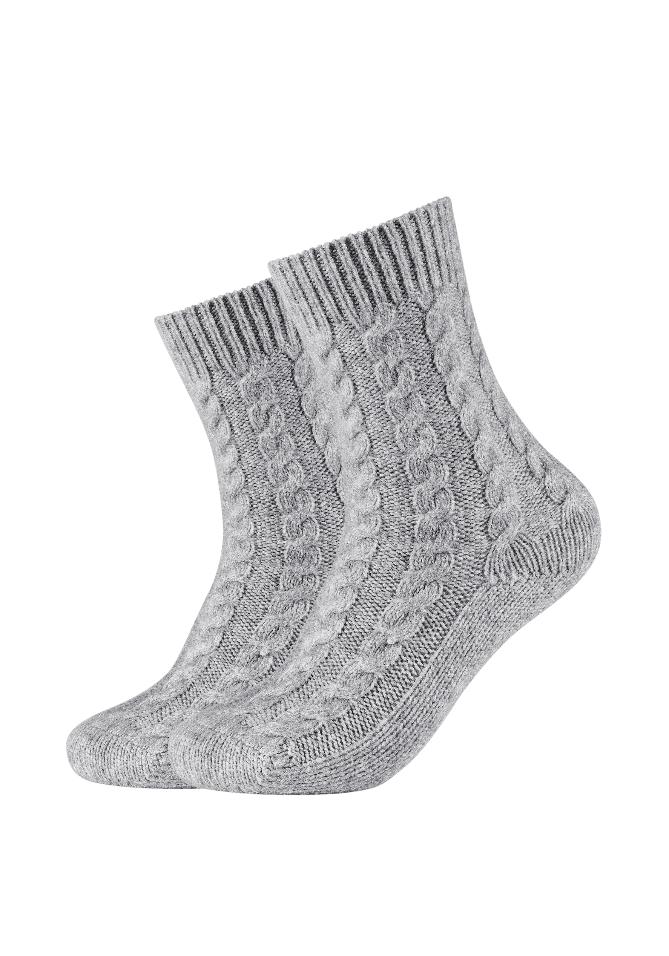Camano Socken "warm & cozy" 2 Paar, 2 Stk. tlg. mit Zopfmuster, Rippenbündc günstig online kaufen