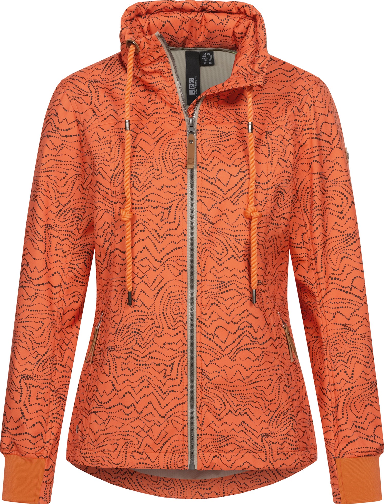 LPO Softshelljacke "SHELBY PEAK IV Women", leichte Softshelljacke mit All-Over-Print und abnehmbarer Kapuze