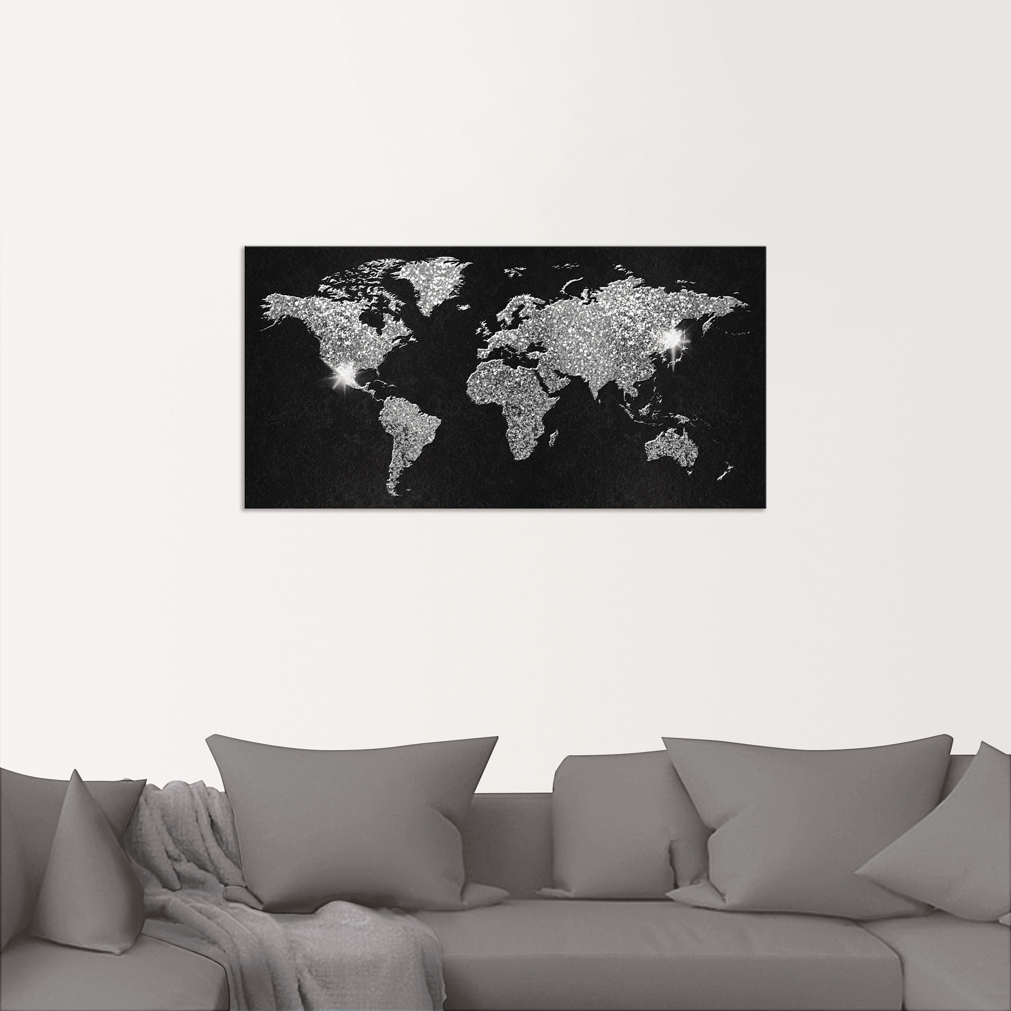 Artland Wandbild "Weltkarte Glitzer" Land- & Weltkarten 1 Stk. tlg. als Alu günstig online kaufen