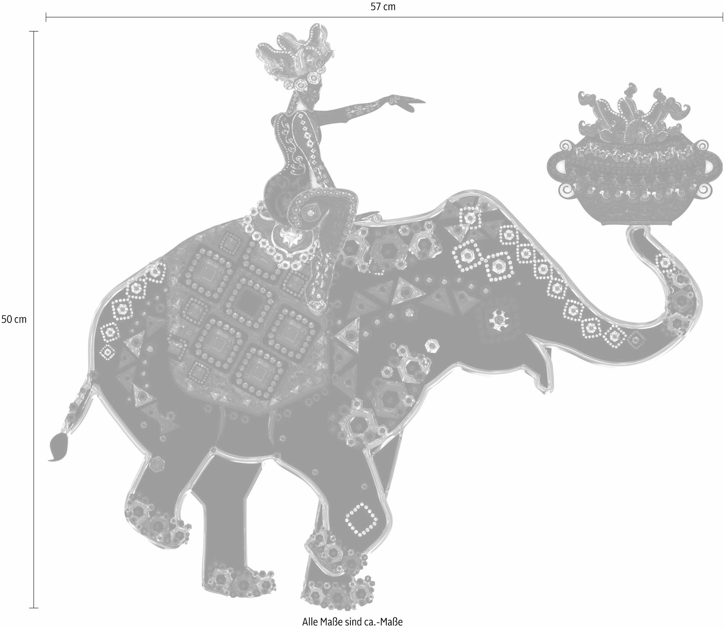 Wall-Art Wandtattoo »Metallic asiatischer Indischer Elefant«, selbstklebend, entfernbar