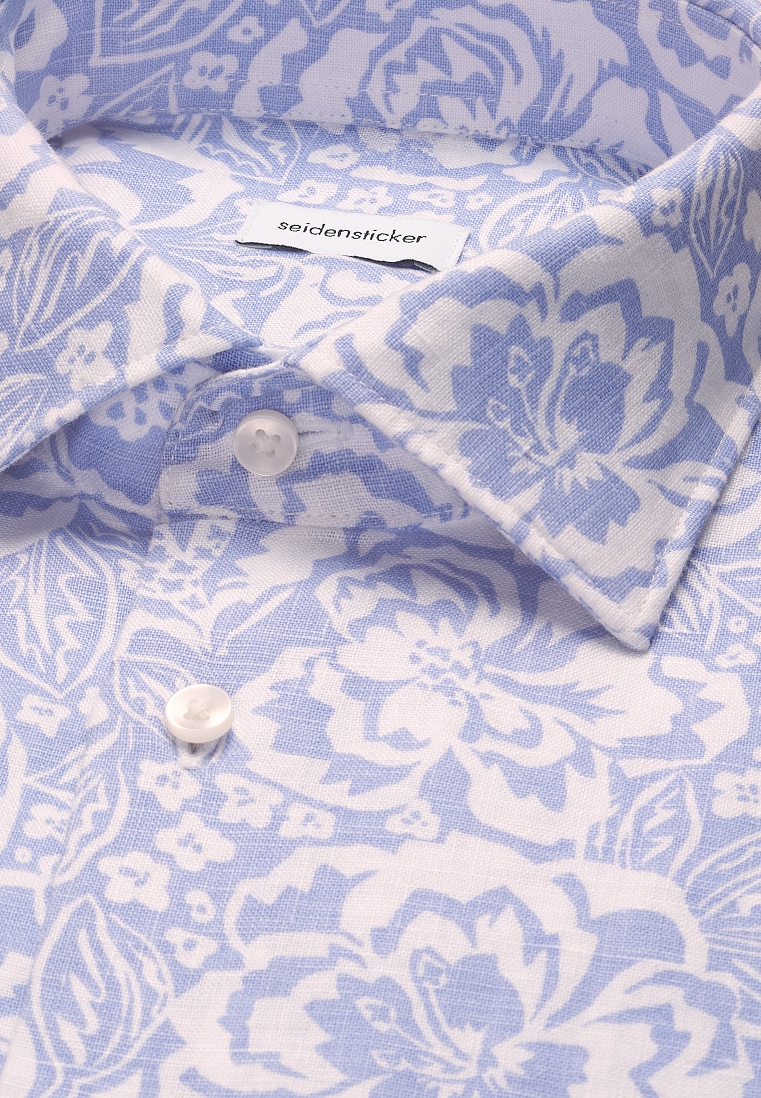 seidensticker Leinenhemd »Schwarze Rose« Slim 1/1 Kentkragen Druck