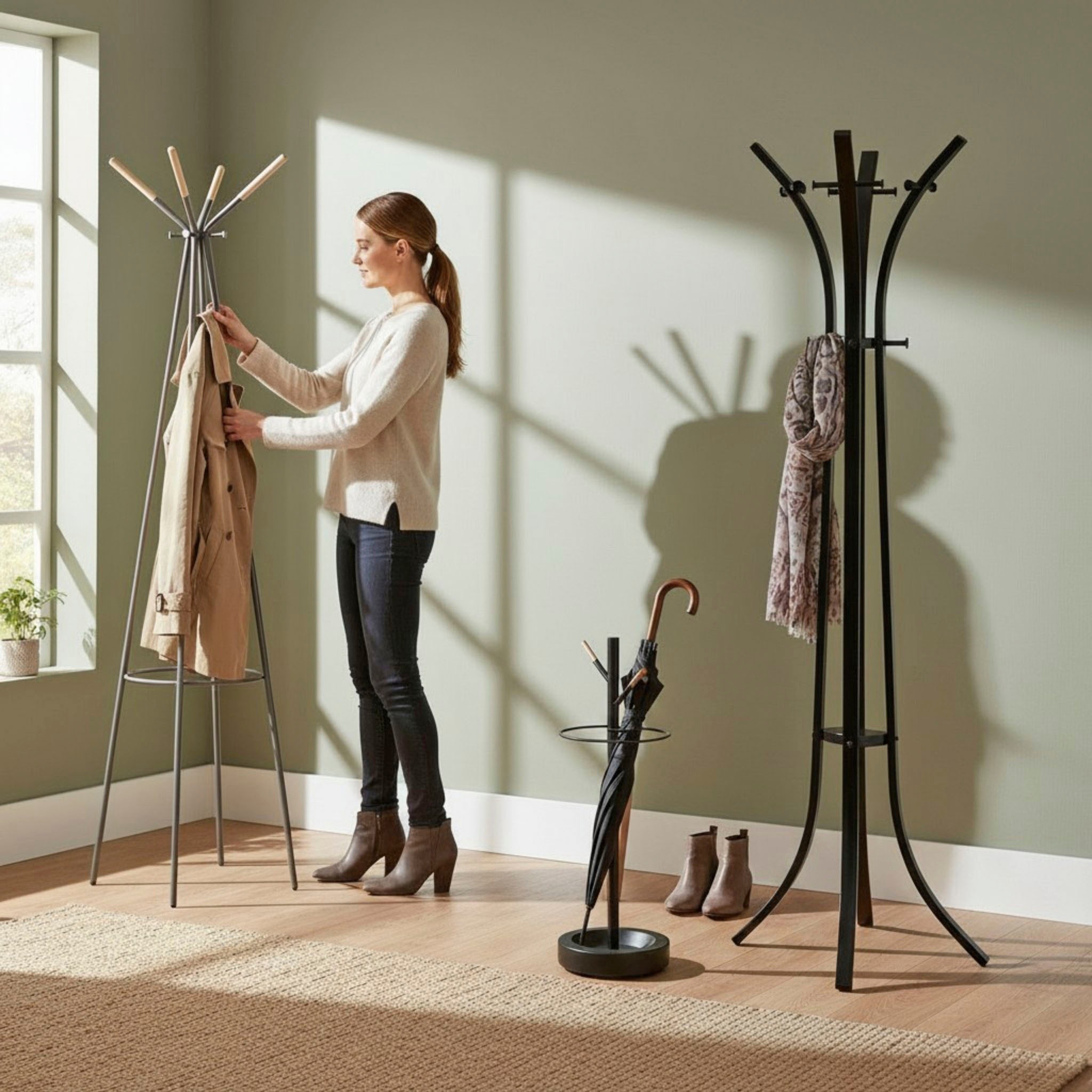 HAKU Garderobenständer »Kleiderständer, Standgarderobe« freiform - aus Metall Schwarz - Ø/H 45/177 cm