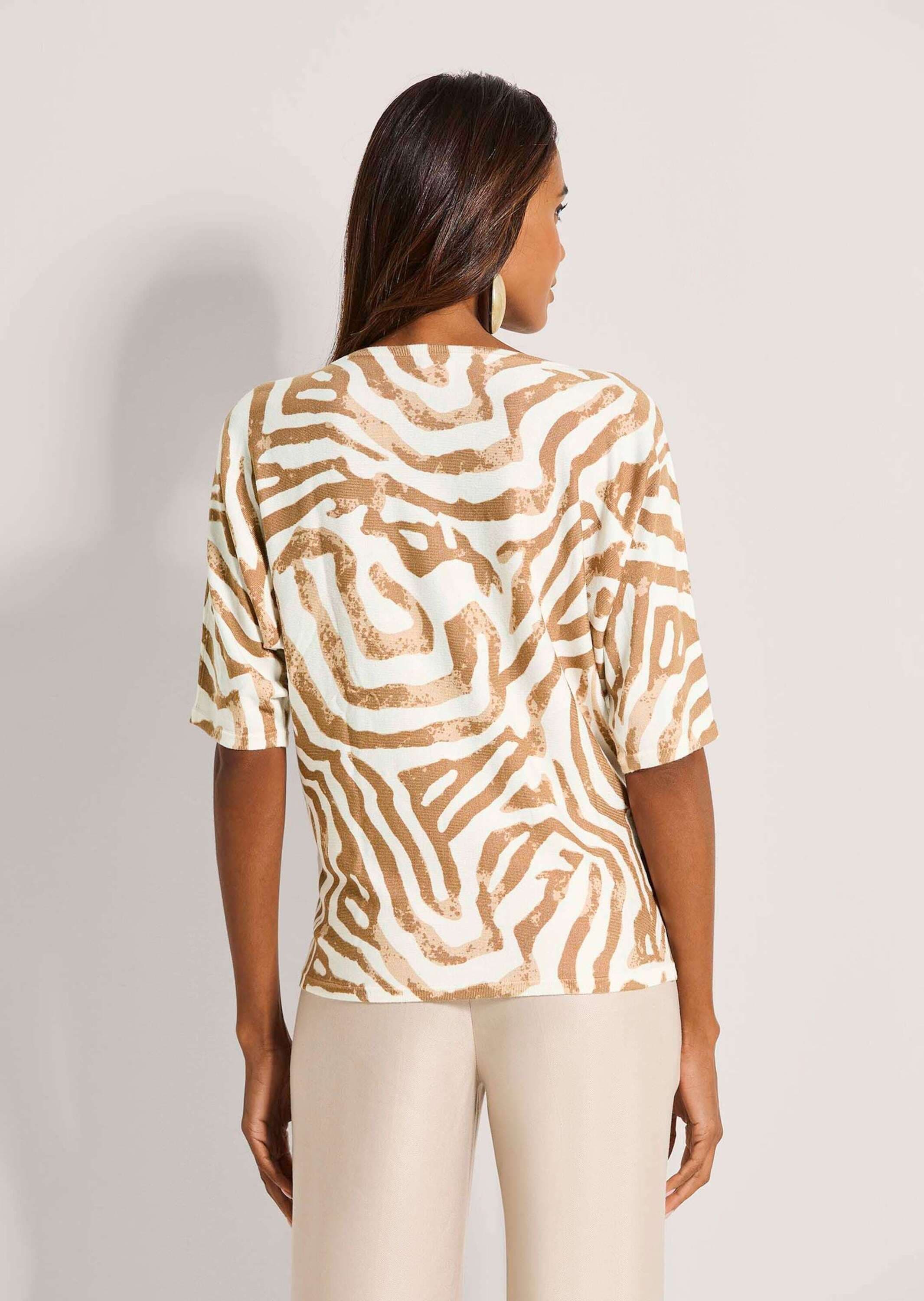 MADELEINE Longpullover »Feinstrickpullover Viskosepullover mit All-Over-Muster« Horizontalstrick