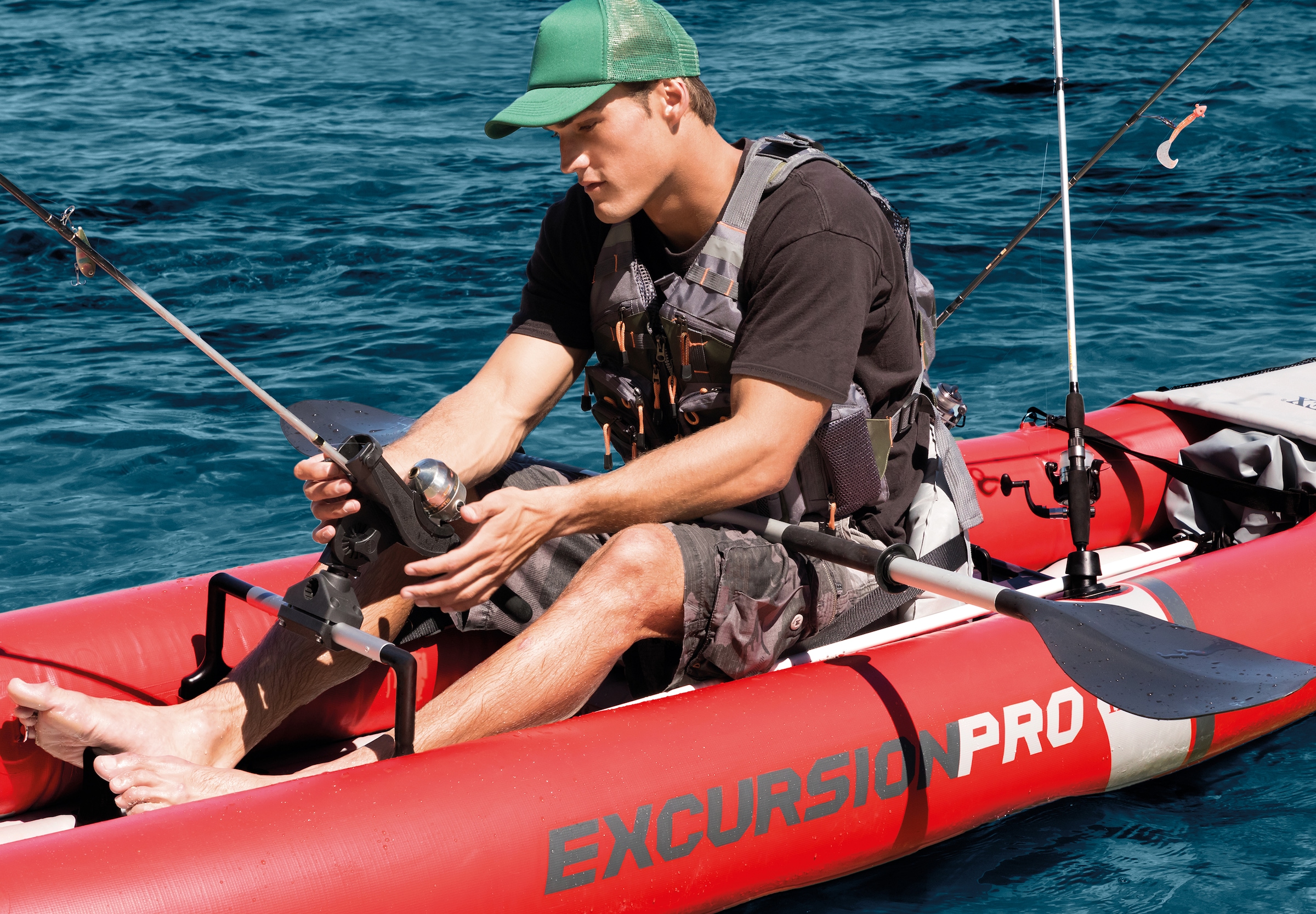 Intex Einerkajak »Boot â€œExcursionPro Kayak K1â€œ Set mit Alu-Paddel +  Pumpe«, (Set, 9 St., mit Luftpumpe) auf Rechnung bestellen | BAUR