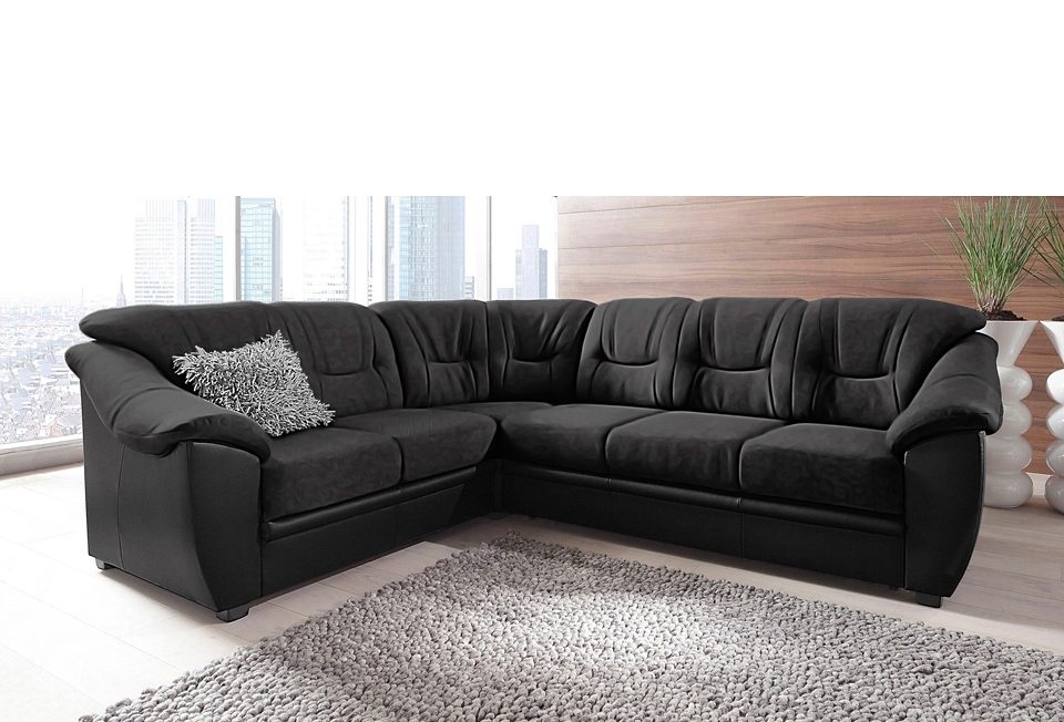 sit&more Ecksofa "Savona L-Form, B. 262 cm, Komfortsitz, Eckcouch mit Stoff- & Lederwahl" mit Schlaffunktion, Liegefl. 120x195 cm