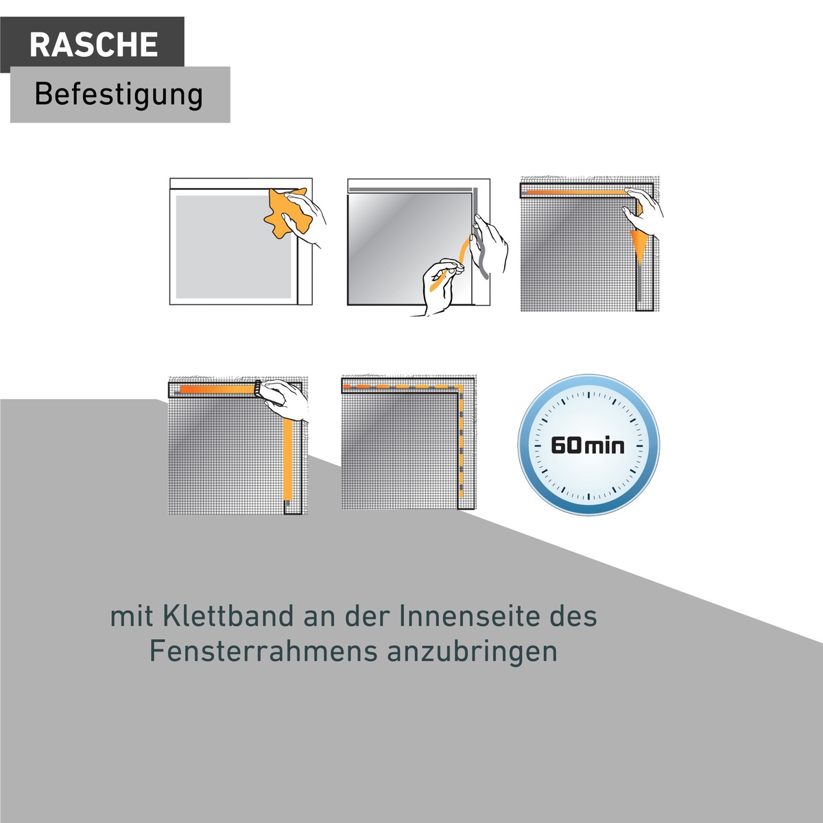 Windhager Moskitonetz »Plus für Fenster, Klettband Insektenschutz ohne bohren, 150 x 300 cm« 1 Stk. tlg. Insektenschutzgitter, Moskitonetz erhältlich in anthrazit oder weiß