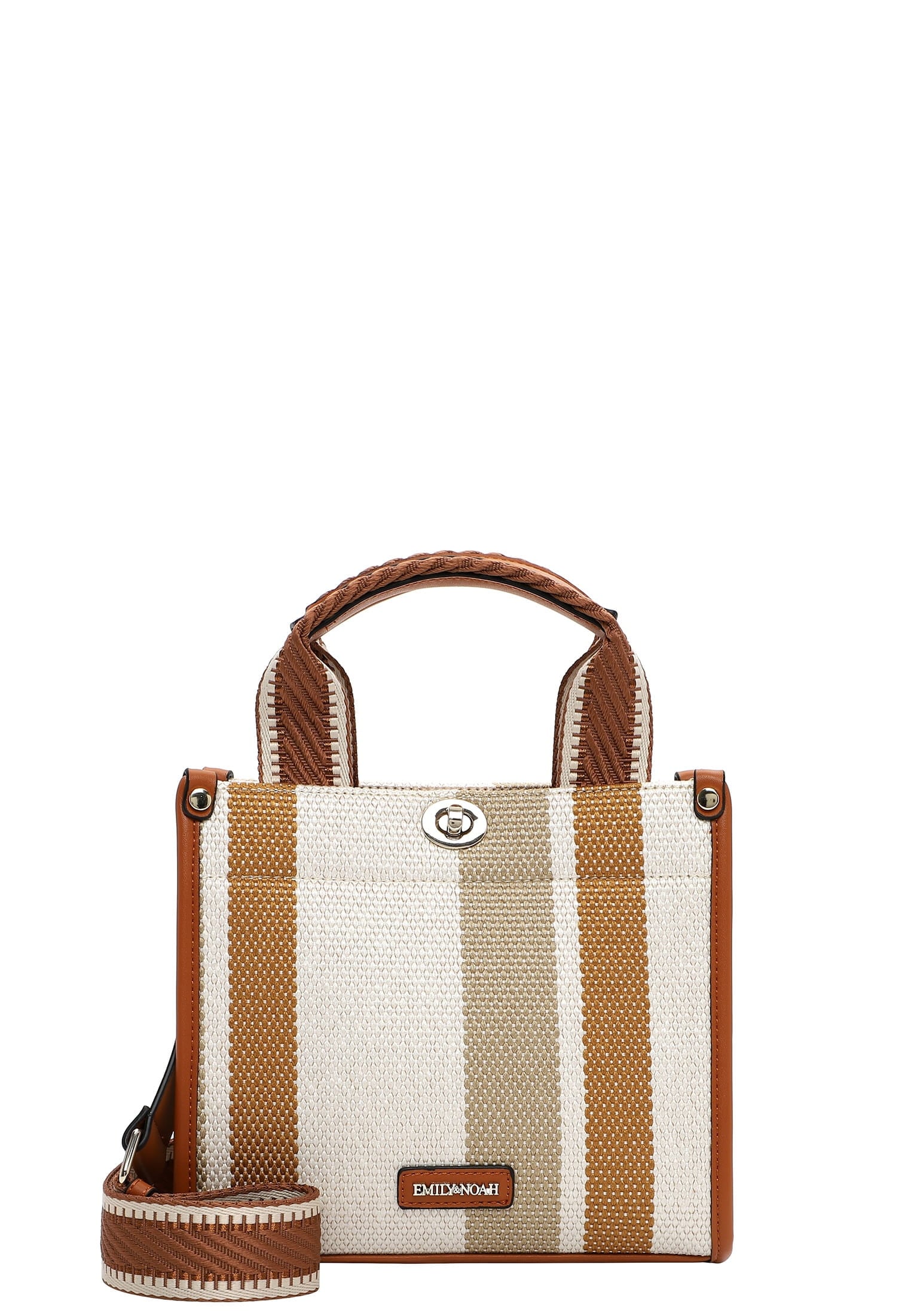 Shopper EMILY & NOAH "Shopper E&N Jasmin", Damen, Gr. B/H/T: 23cm x 20cm x 10,5cm 0, beige (sand 420), Polyester, Taschen Shopper