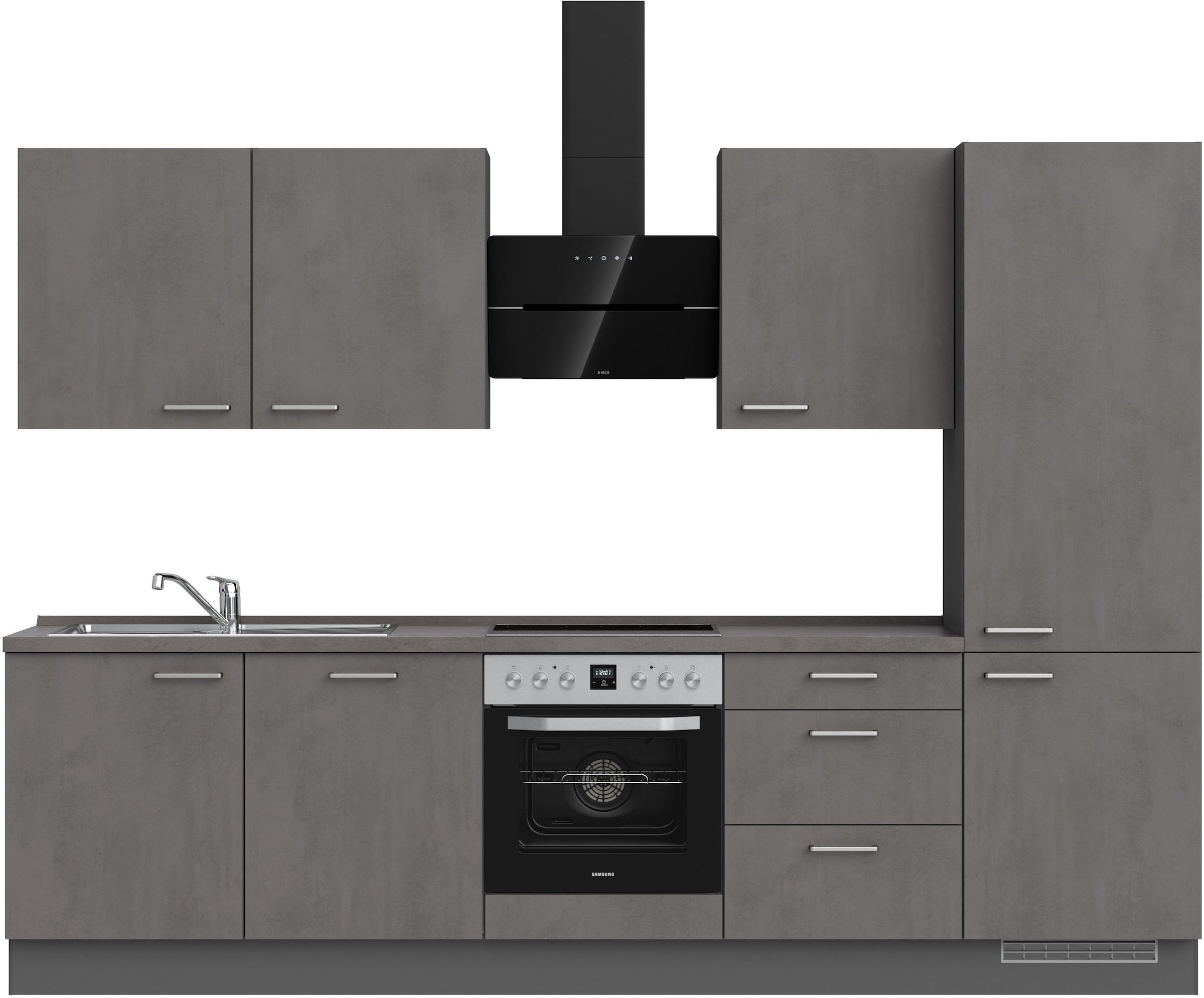 nobilia® Küchenzeile »"Riva II"« vormontiert, Ausrichtung wählbar, Breite 300 cm, wahlw. mit E-Geräten