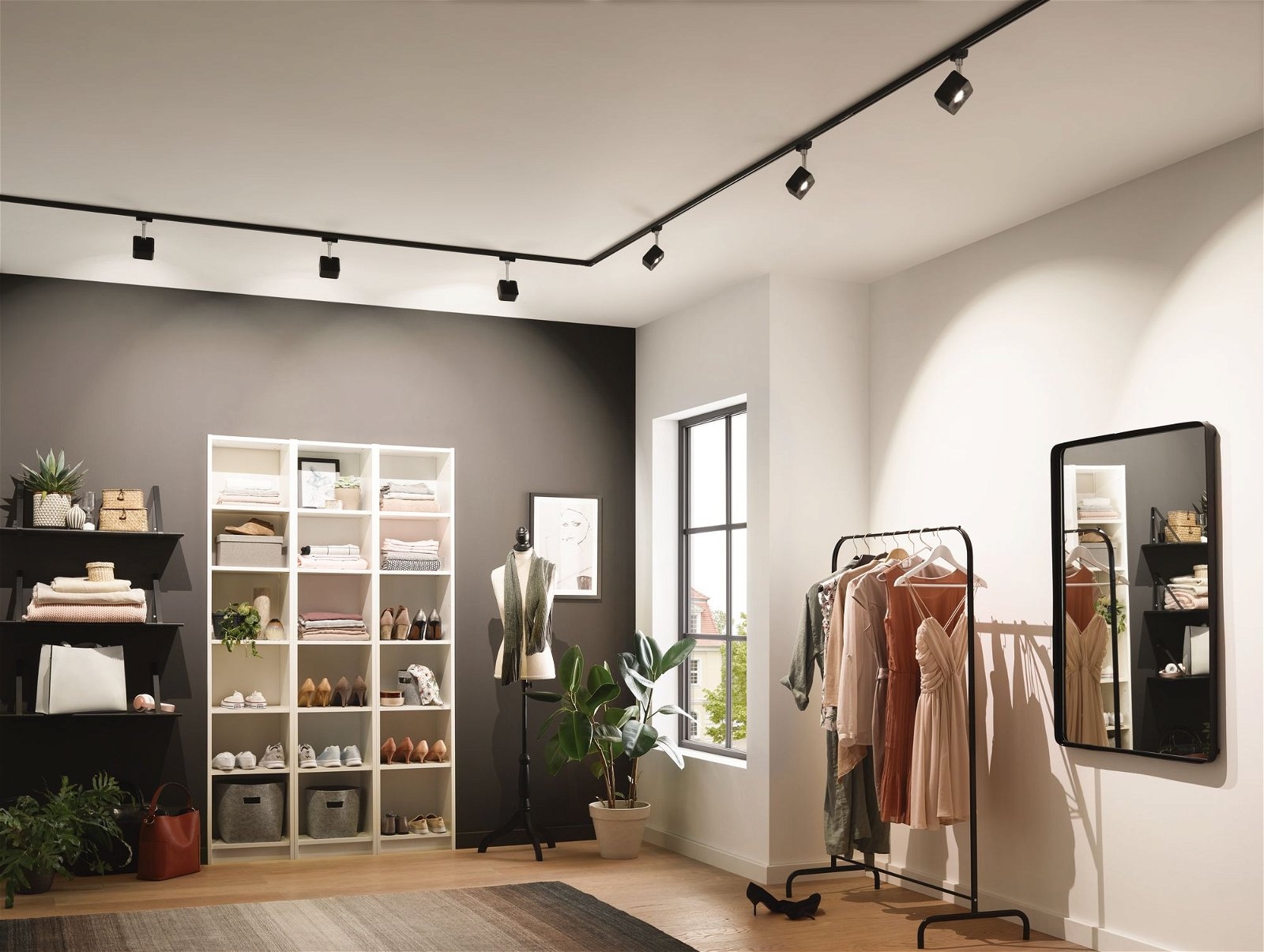 Paulmann Schienensystem-Leuchten »URail Schienenspot Cube 589,1lm 8W 4000K 230V Schwarz matt, Chrom«, (1 tlg.), Einzelspot, dimmbar